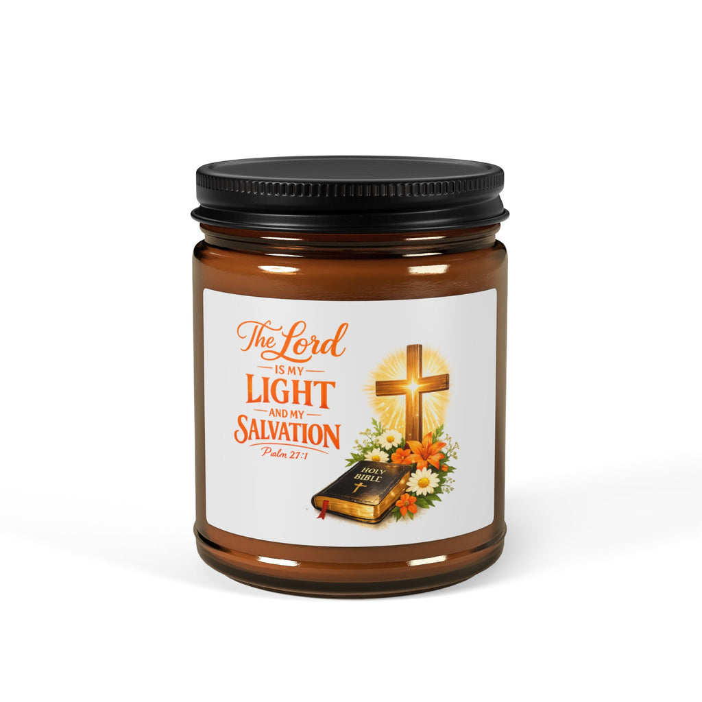 Faithful Light Soy Candle — 'The Lord Is My Light & Salvation' Amber Jar