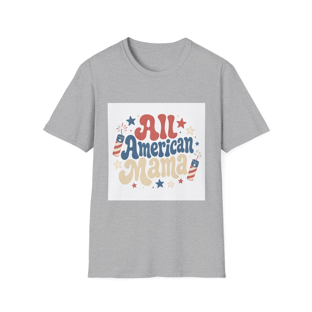 4th of July Tee  All American Tee — Retro Patriotic "All American Mama" Graphic T-Shirt