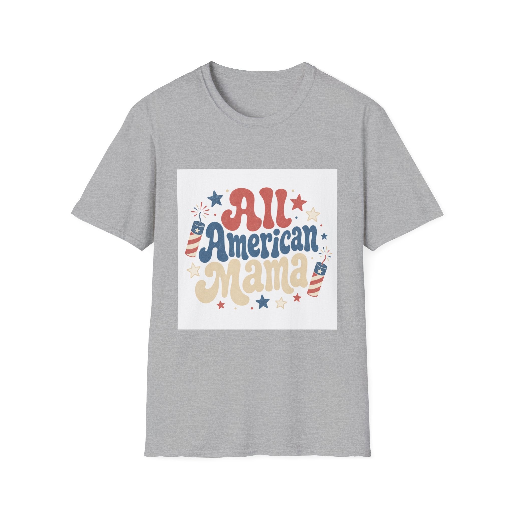 4th of July Tee  All American Tee — Retro Patriotic "All American Mama" Graphic T-Shirt