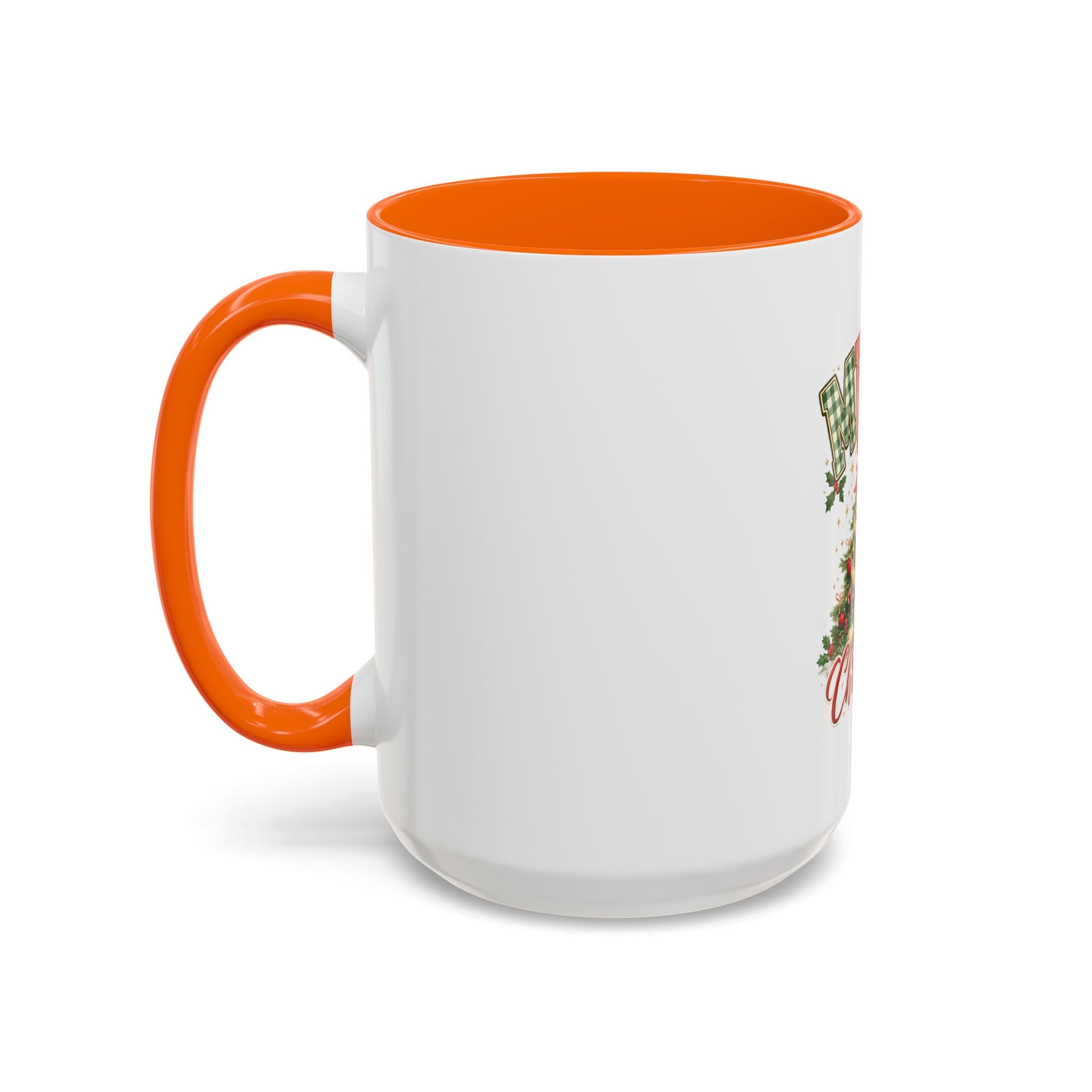 Merry Christmas Accent Coffee Mug – Festive Holiday Tree & Bow (11/15oz)