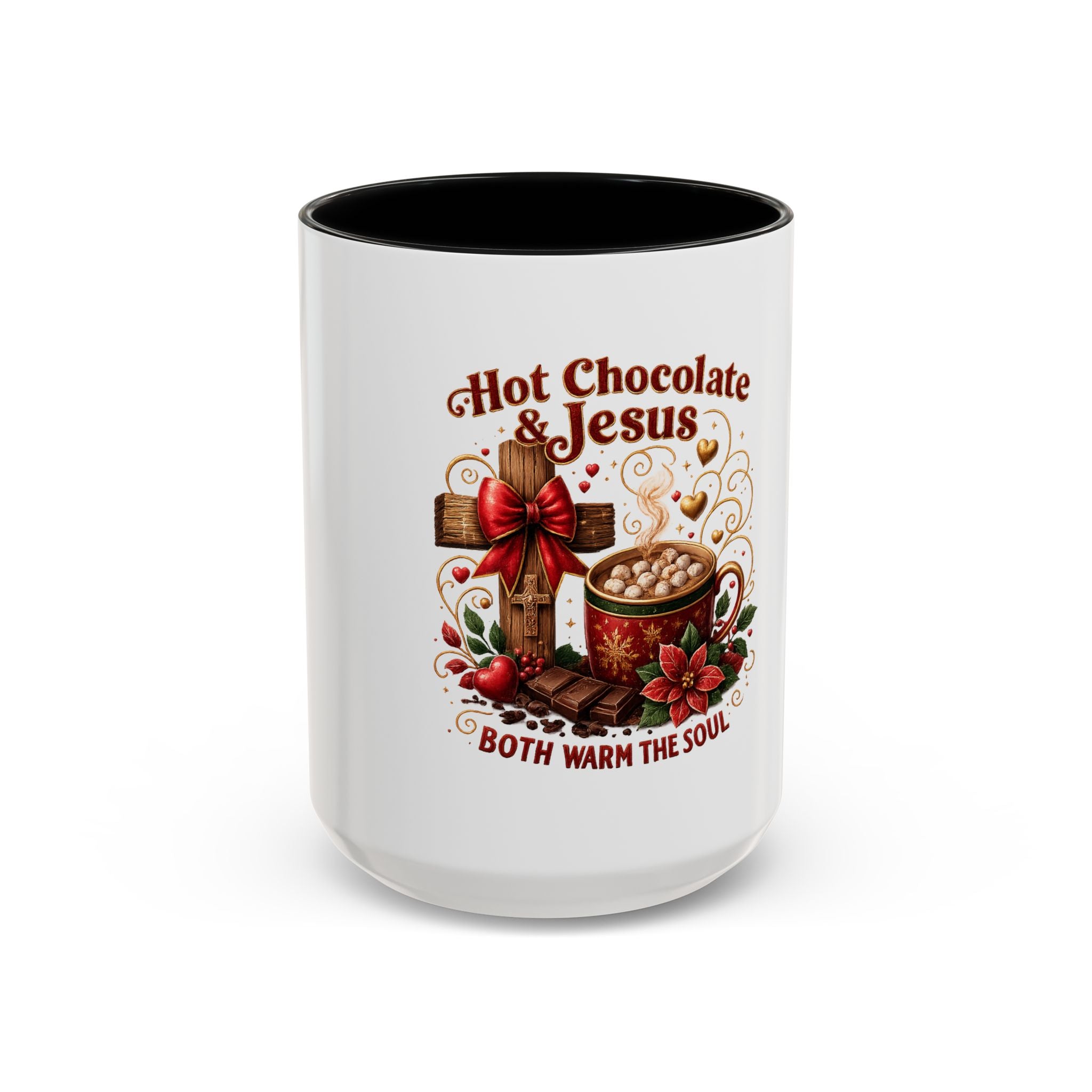 Hot Chocolate & Jesus Mug — "Both Warm the Soul" Accent Coffee Mug