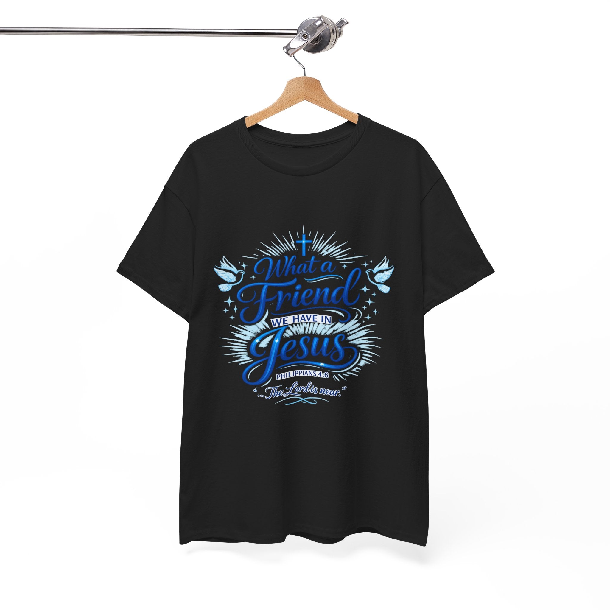 Christian Tee — “What a Friend We Have in Jesus” Inspirational Faith T-Shirt