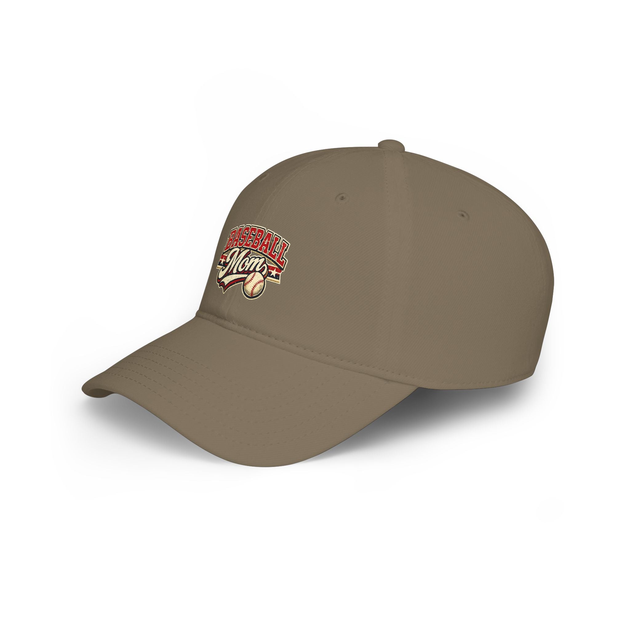Baseball Mom hat – Low Profile Red Baseball Hat with 'Baseball Mom' Retro Logo
