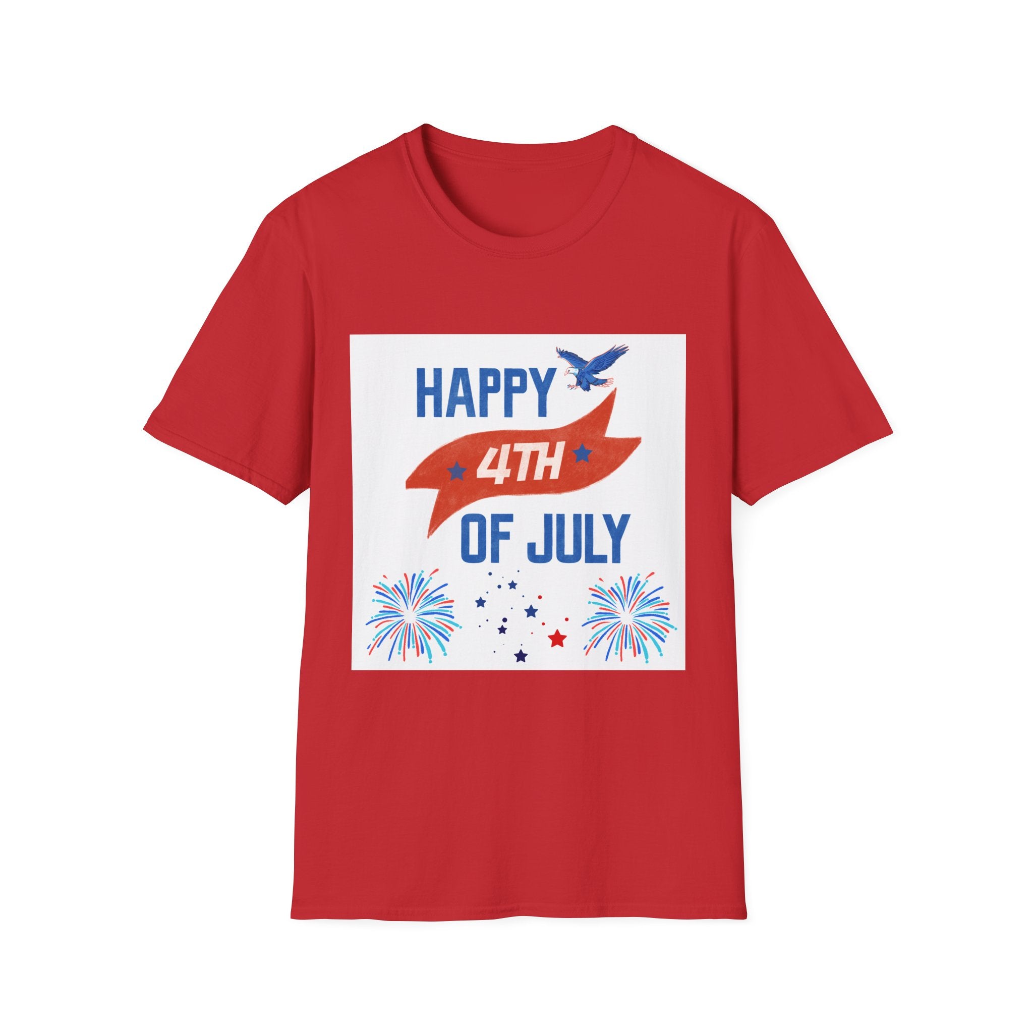 Happy 4th of July Eagle T-Shirt | Patriotic Fireworks Tee