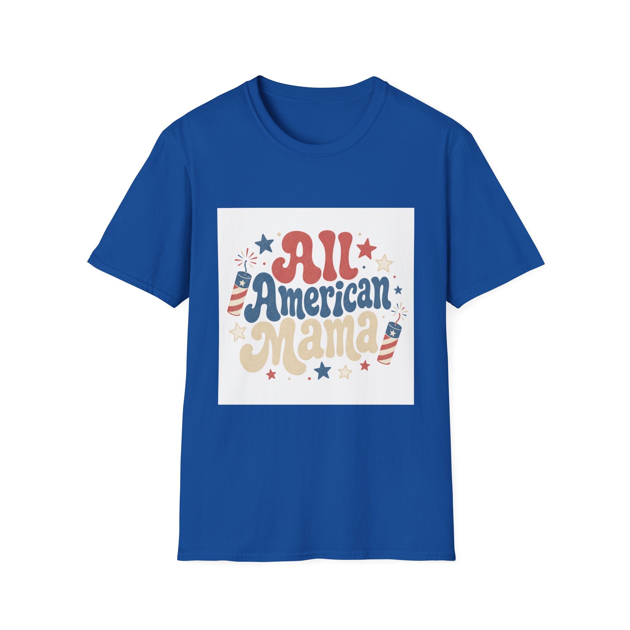 4th of July Tee  All American Tee — Retro Patriotic "All American Mama" Graphic T-Shirt