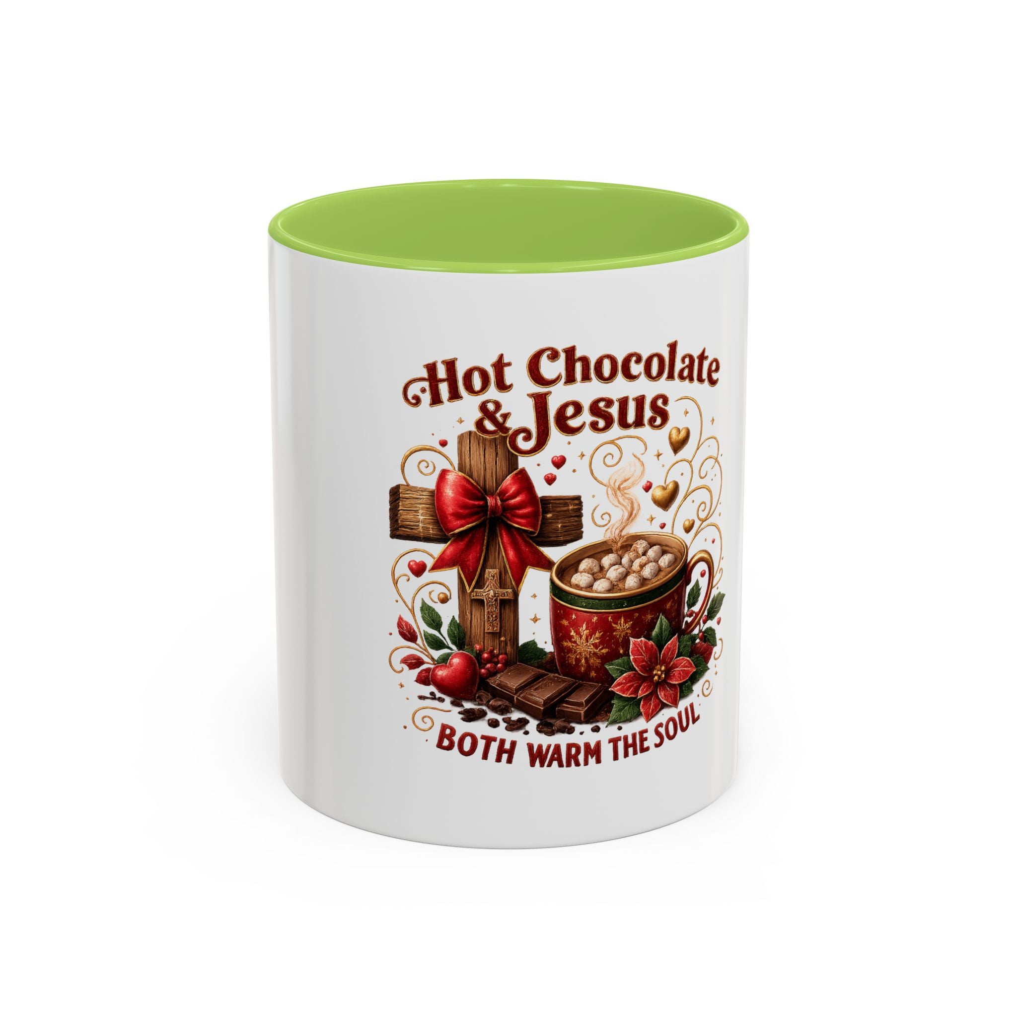 Hot Chocolate & Jesus Mug — "Both Warm the Soul" Accent Coffee Mug