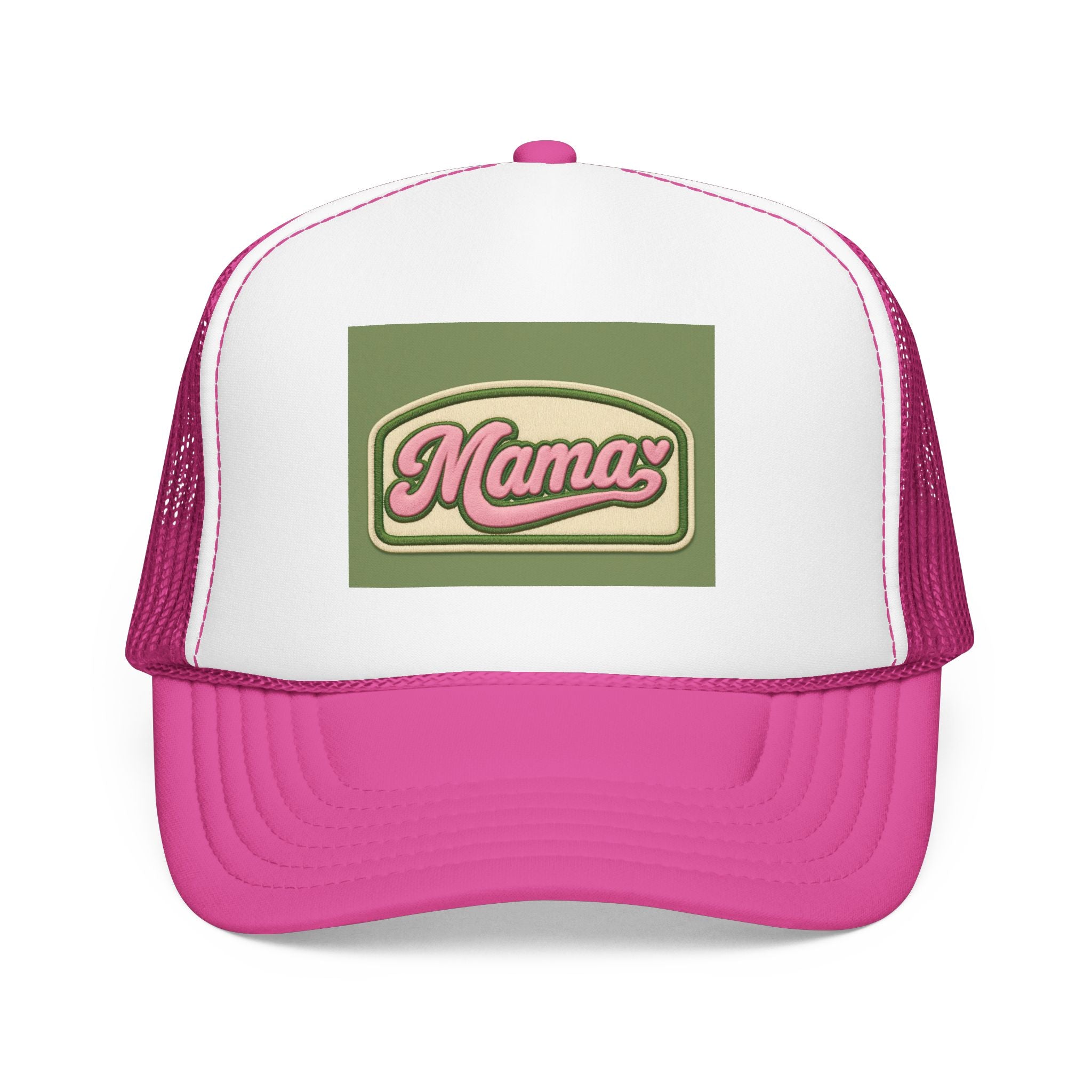 Mama  Hat — Vintage Script Foam Cap for Moms