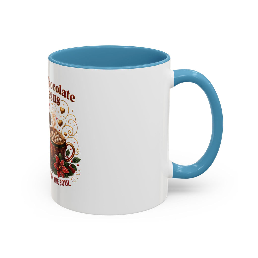 Hot Chocolate & Jesus Mug — "Both Warm the Soul" Accent Coffee Mug