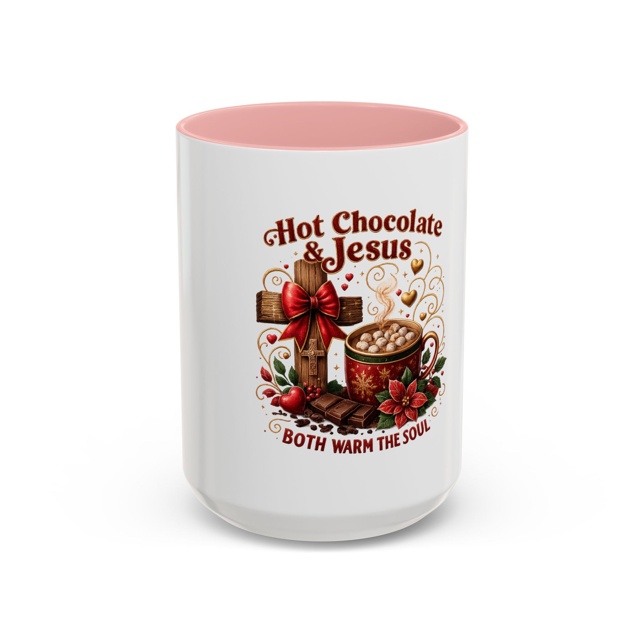 Hot Chocolate & Jesus Mug — "Both Warm the Soul" Accent Coffee Mug