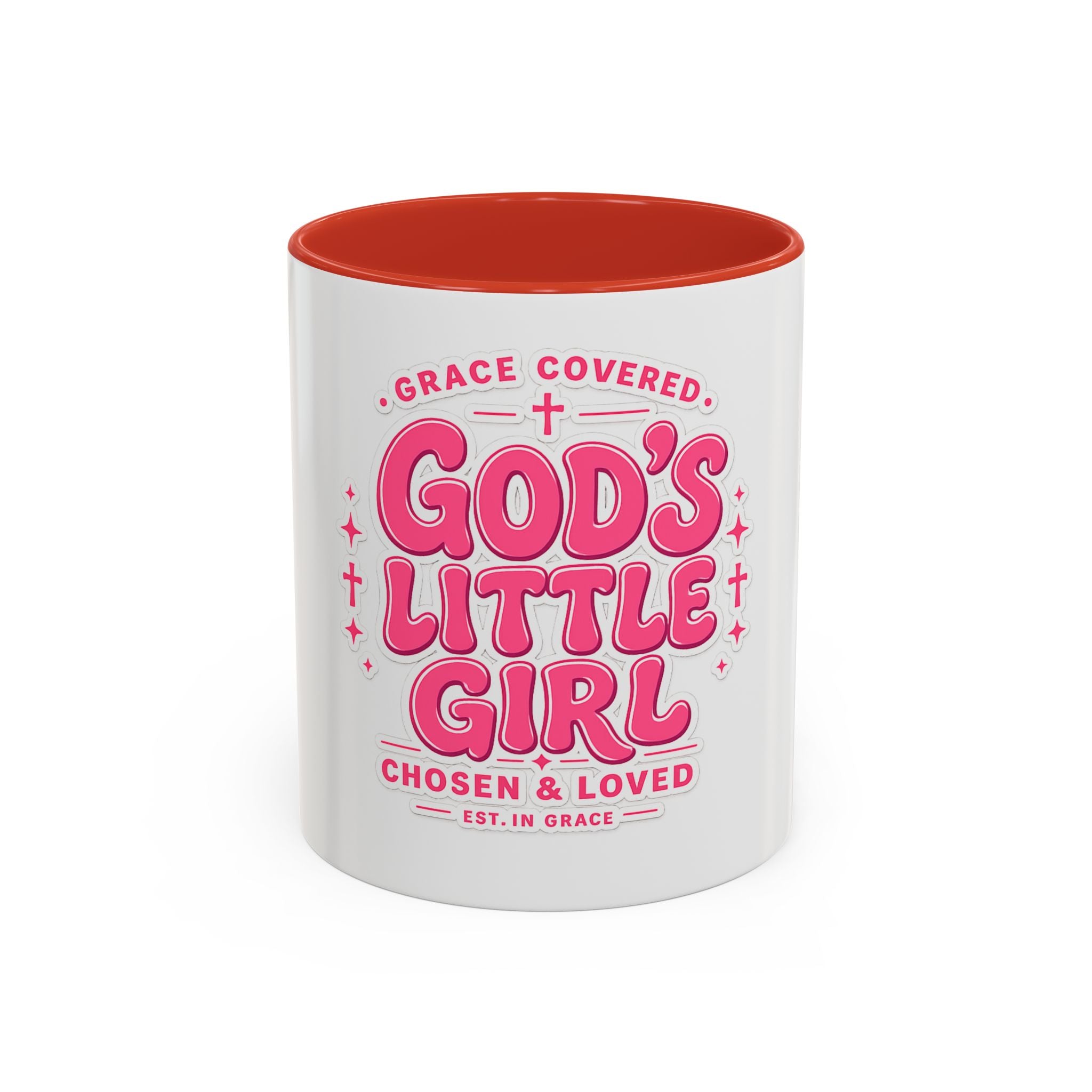Coffee Mugs Faith/ Inspiration mugs God's Little Girl Accent Coffee Mug – Faith-based Pink Christian Gift (11/15oz)