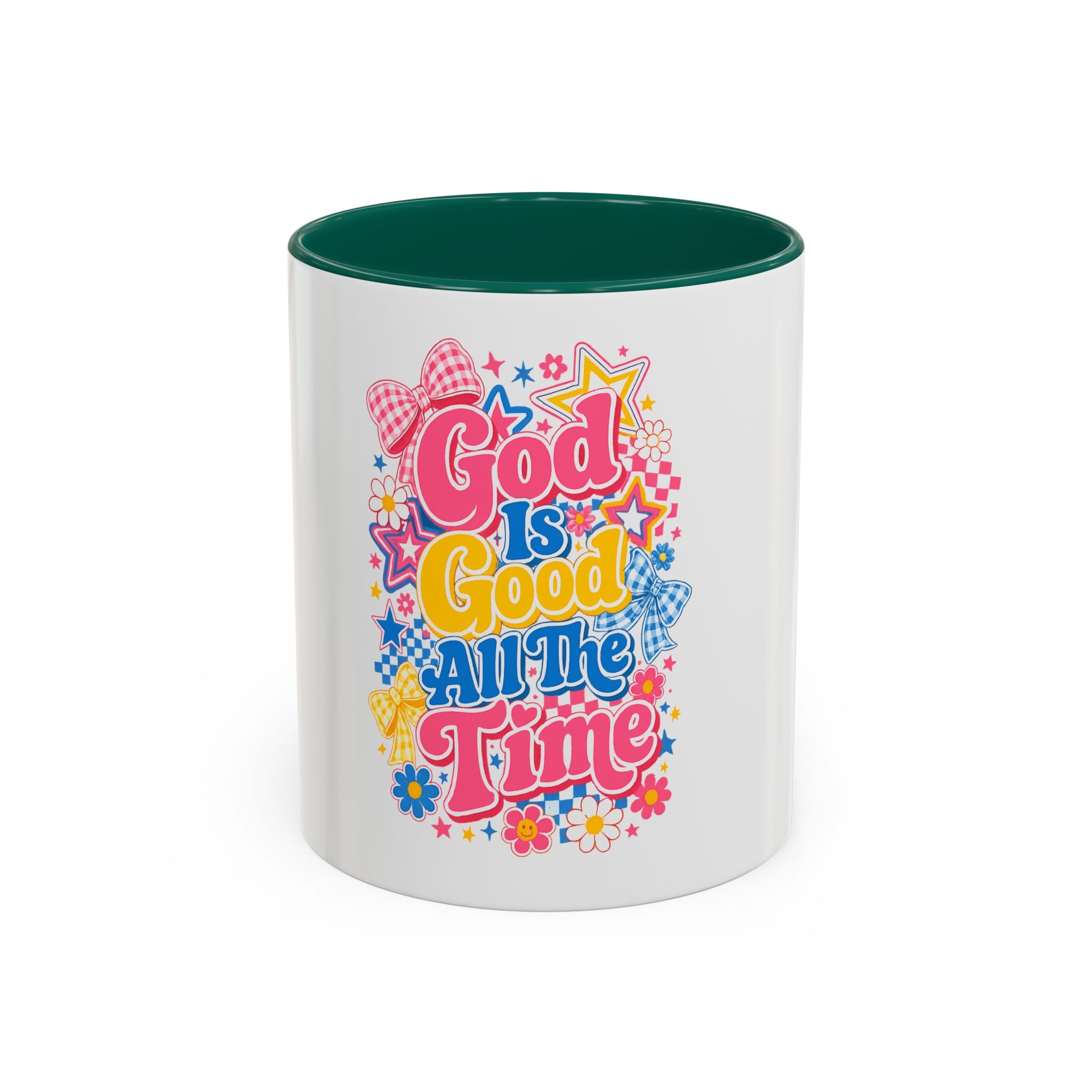 Coffee Mugs God Is Good All The Time Pink Ceramic Mug — Colorful Faith Coffee Cup (11oz/15oz)