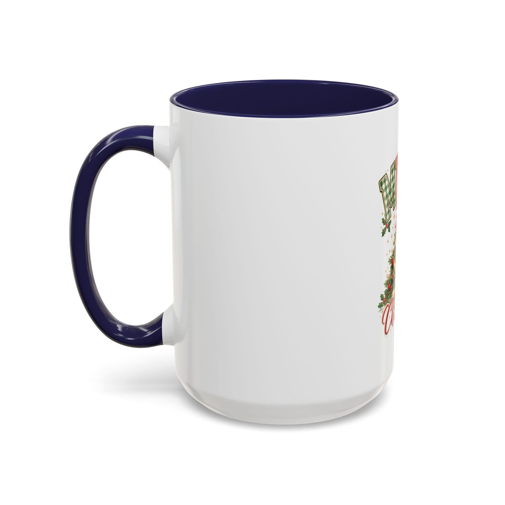 Merry Christmas Accent Coffee Mug – Festive Holiday Tree & Bow (11/15oz)