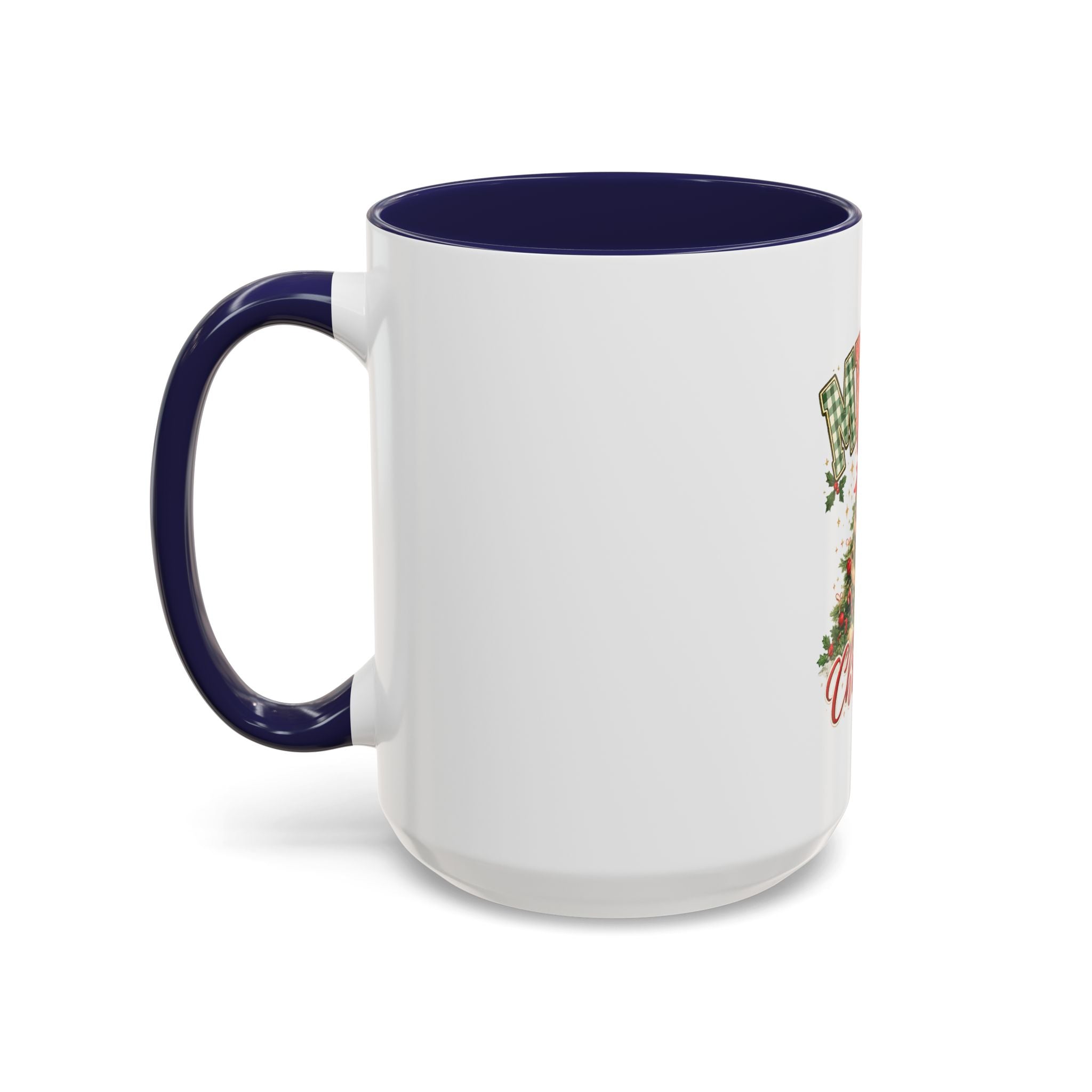Merry Christmas Accent Coffee Mug – Festive Holiday Tree & Bow (11/15oz)