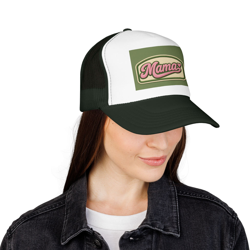 Mama  Hat — Vintage Script Foam Cap for Moms