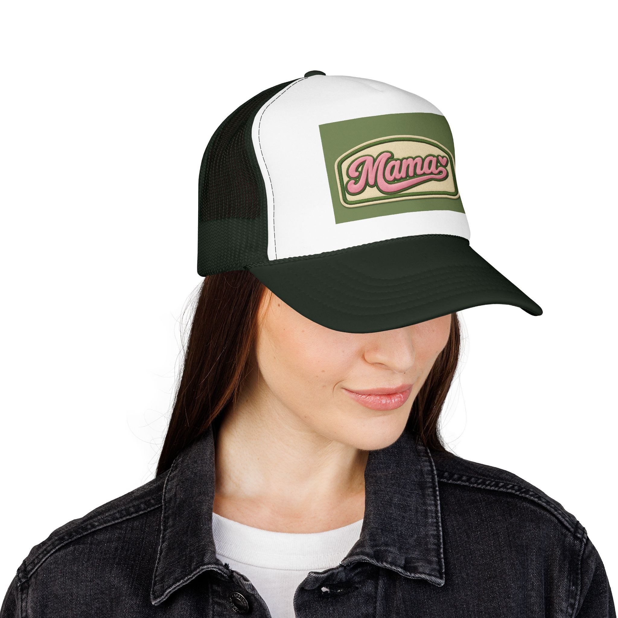 Mama  Hat — Vintage Script Foam Cap for Moms