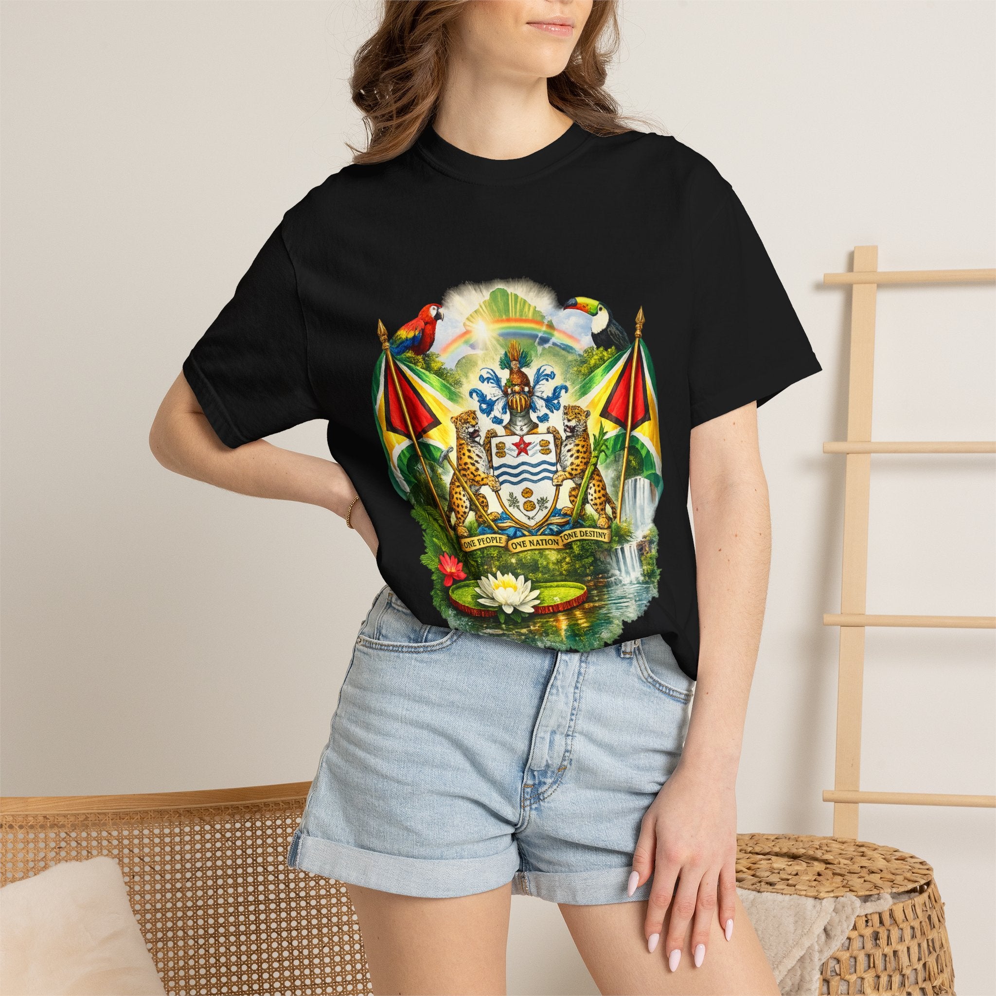Guyana Coat of Arms T-Shirt  Men’s / Unisex T- Shirts — Guyanese National Emblem Tee