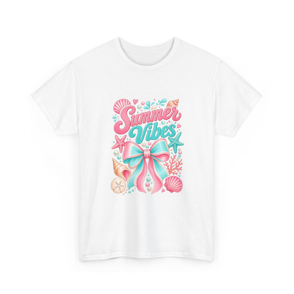 Summer Vibes T-Shirt — Pastel Mermaid Bow Beach Graphic Tee