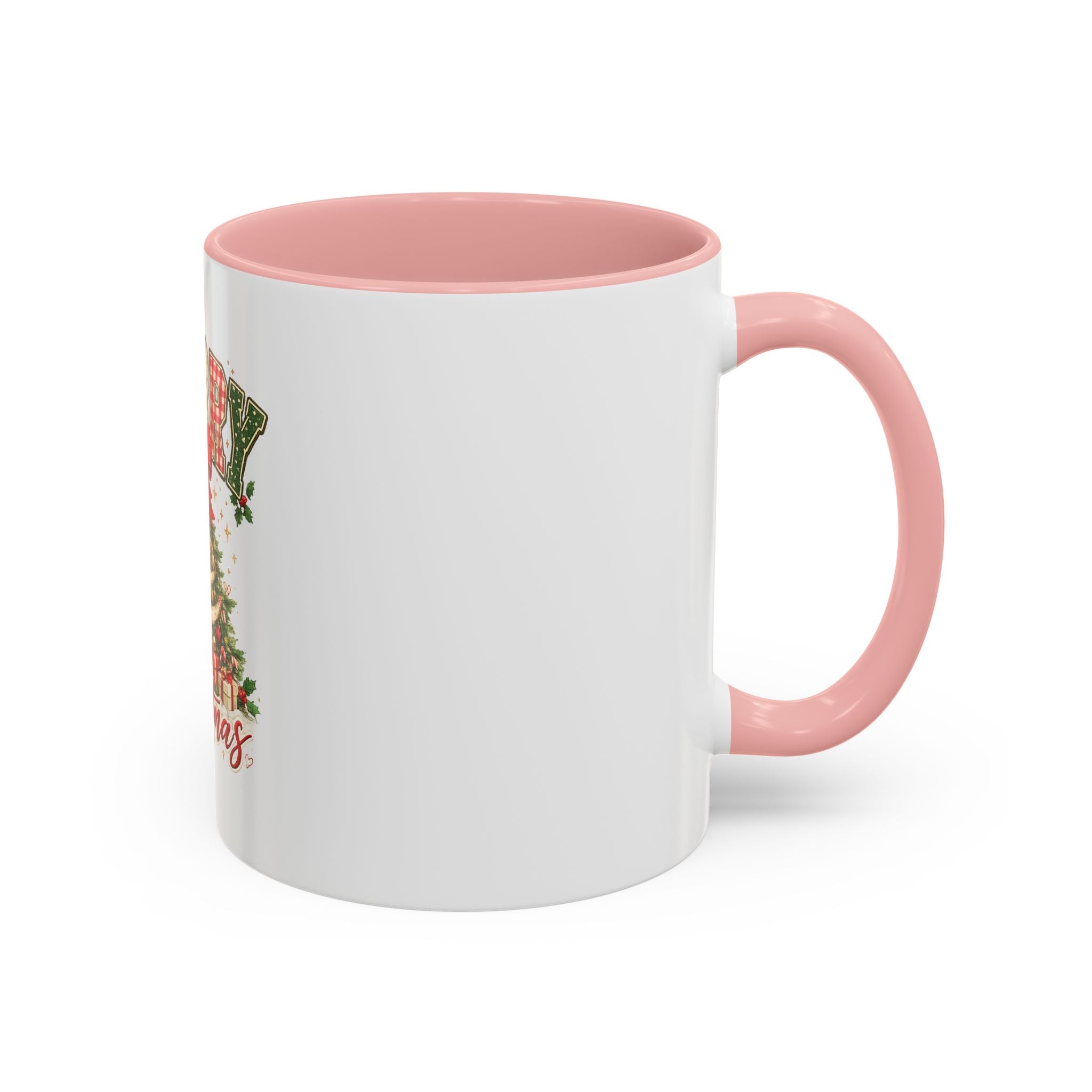 Merry Christmas Accent Coffee Mug – Festive Holiday Tree & Bow (11/15oz)
