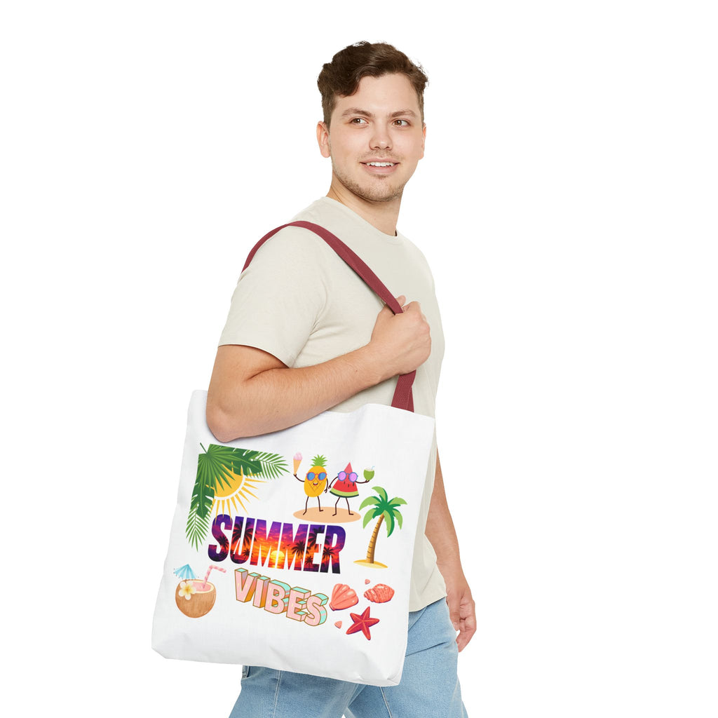 Summer Vibes Tote Bag — Pink Beach Holiday Grocery & Pool Tote