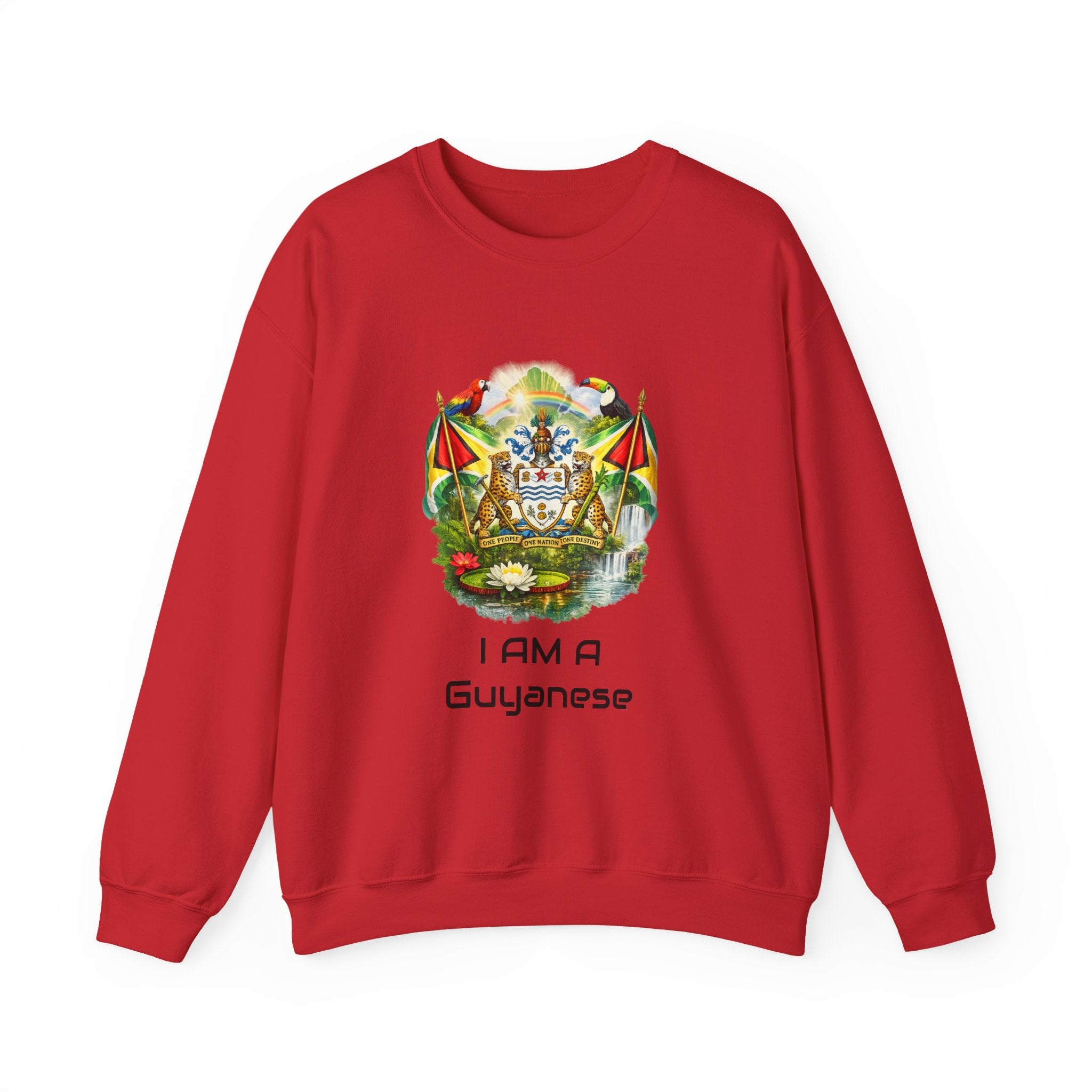 Guyana Flag Crewneck Sweatshirt — "One People One Nation One Destiny" Tropical Pride