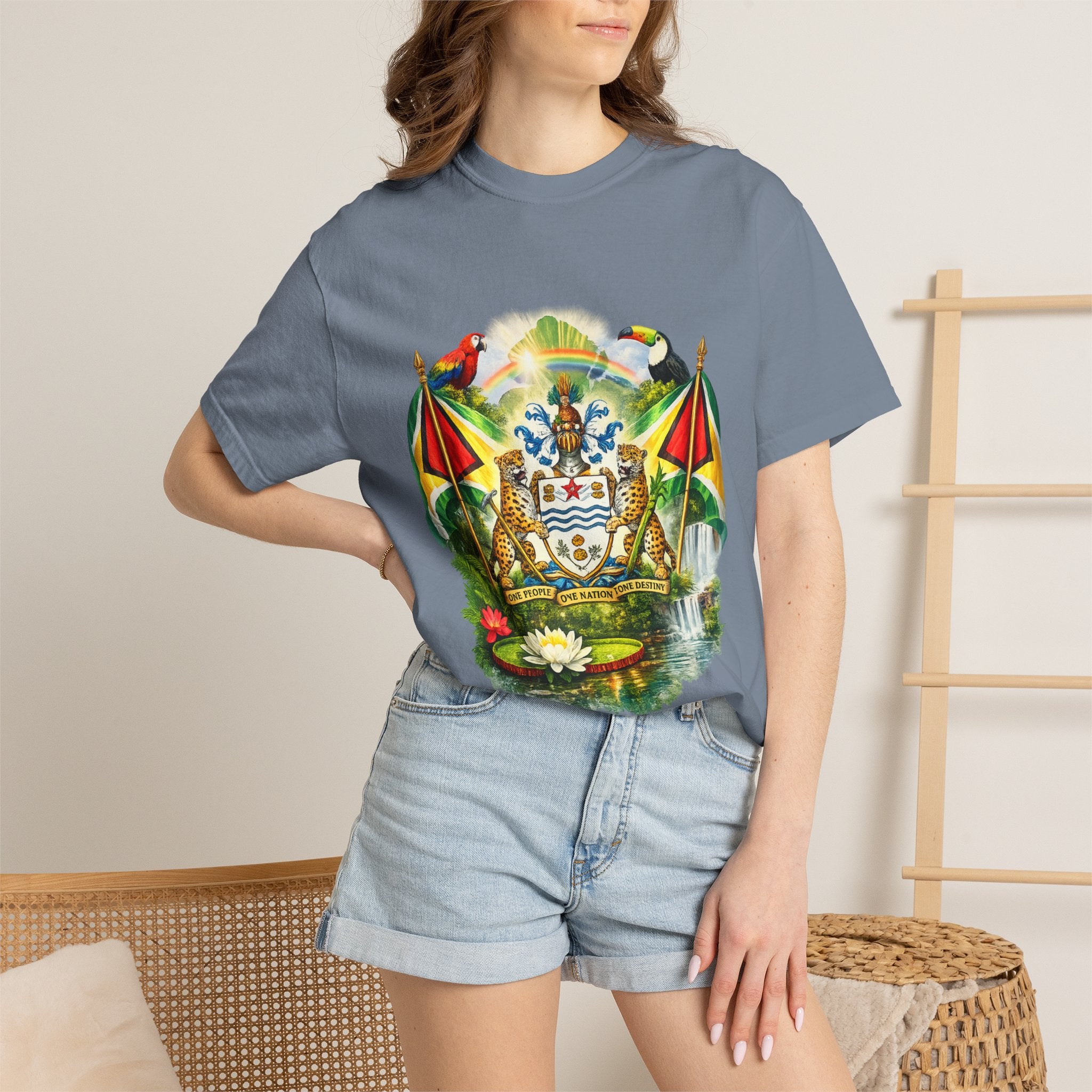 Guyana Coat of Arms T-Shirt  Men’s / Unisex T- Shirts — Guyanese National Emblem Tee