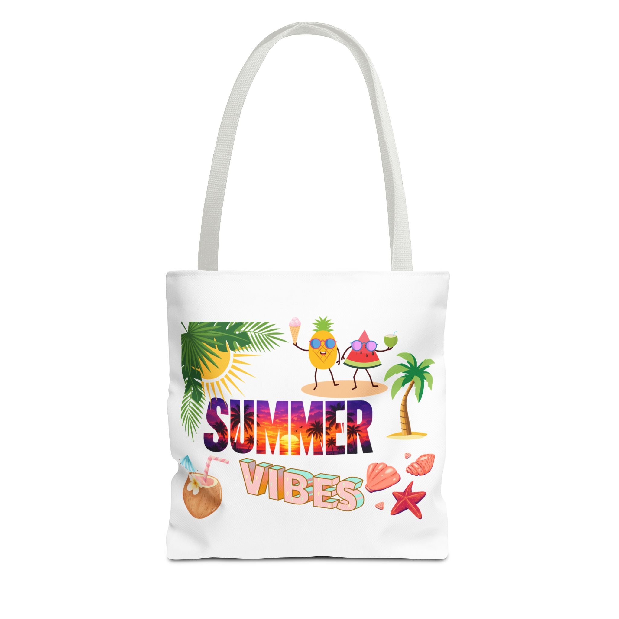Summer Vibes Tote Bag — Pink Beach Holiday Grocery & Pool Tote