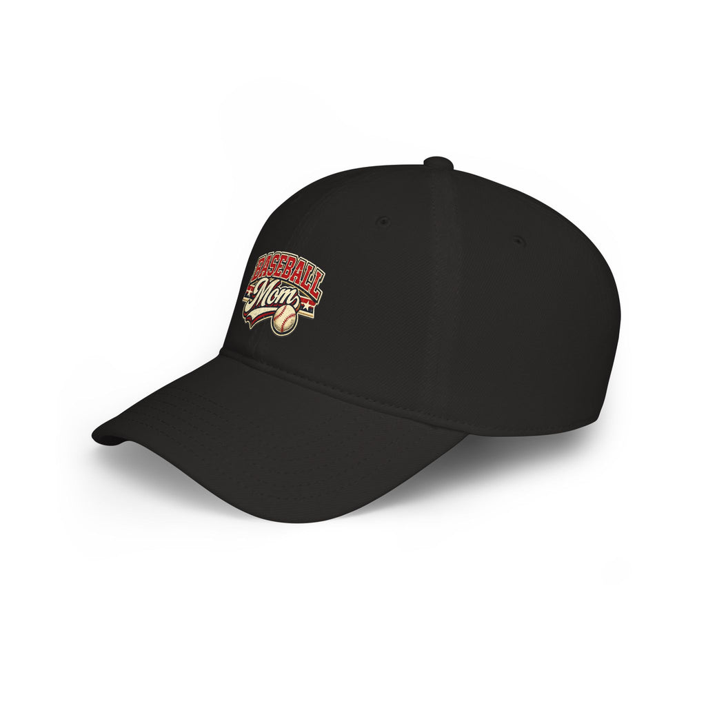Baseball Mom hat – Low Profile Red Baseball Hat with 'Baseball Mom' Retro Logo