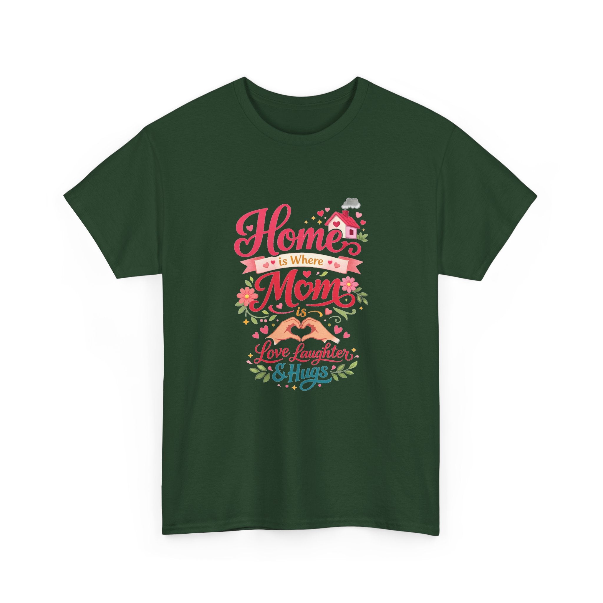 Mom Home T‑Shirt — “Home Is Where Mom Is” Floral Mother’s Day Tee