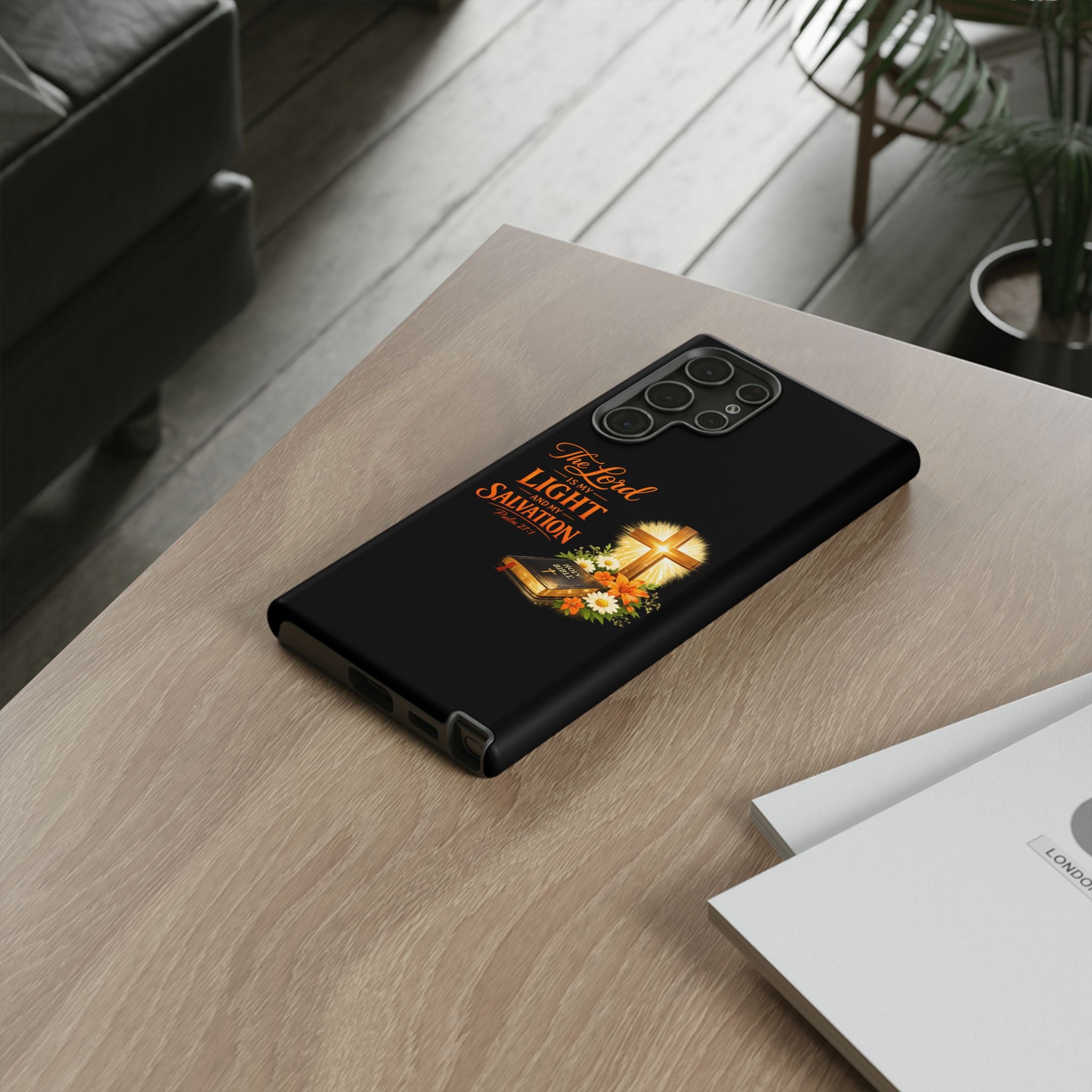 Christian Phone Case — "The Lord Is My Light and My Salvation" Bible Verse Design