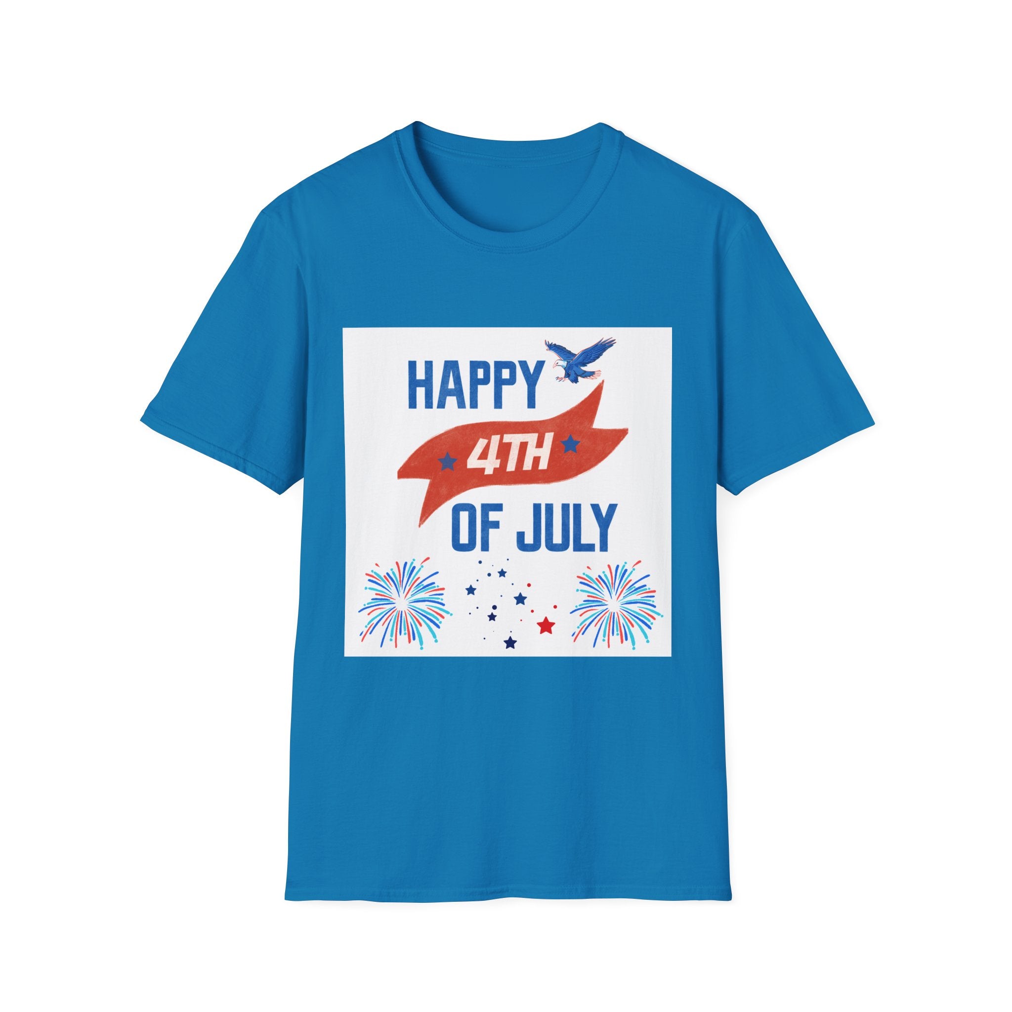 Happy 4th of July Eagle T-Shirt | Patriotic Fireworks Tee