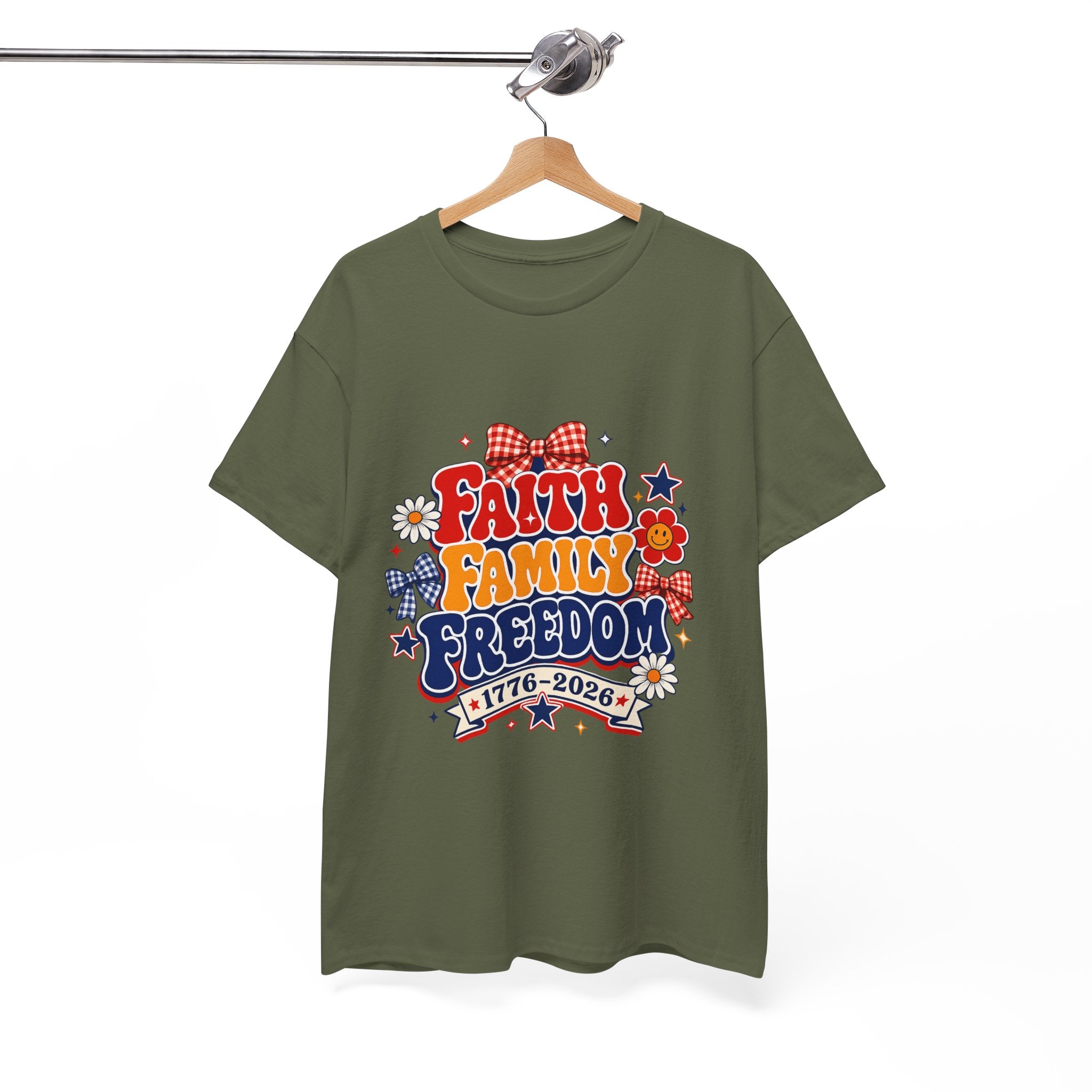 Fourth of July t-shirts - Faith Family Freedom 1776-2026 Patriotic T-Shirt — 4th of July Americana Tee