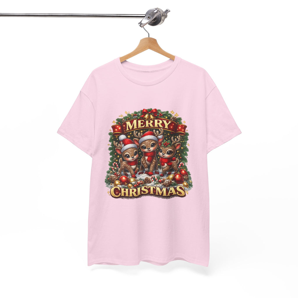 Christmas Reindeer Crew Tee — Merry Christmas Holiday Graphic T-Shirt