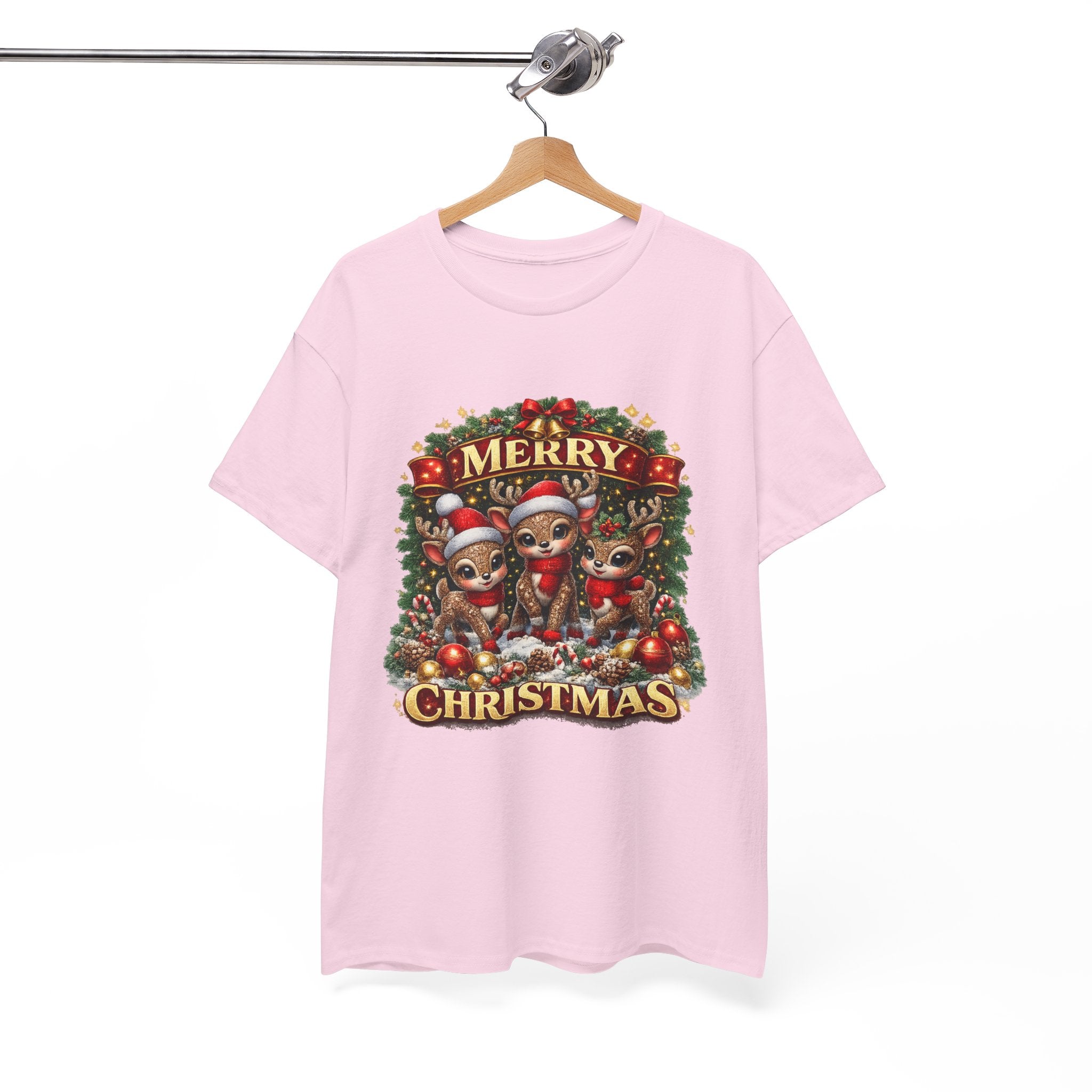 Christmas Reindeer Crew Tee — Merry Christmas Holiday Graphic T-Shirt