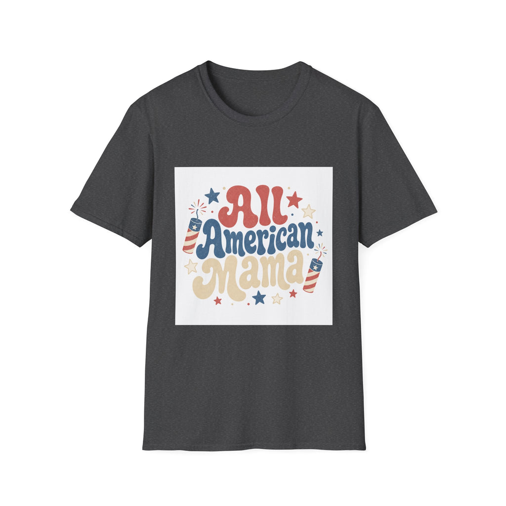 4th of July Tee  All American Tee — Retro Patriotic "All American Mama" Graphic T-Shirt