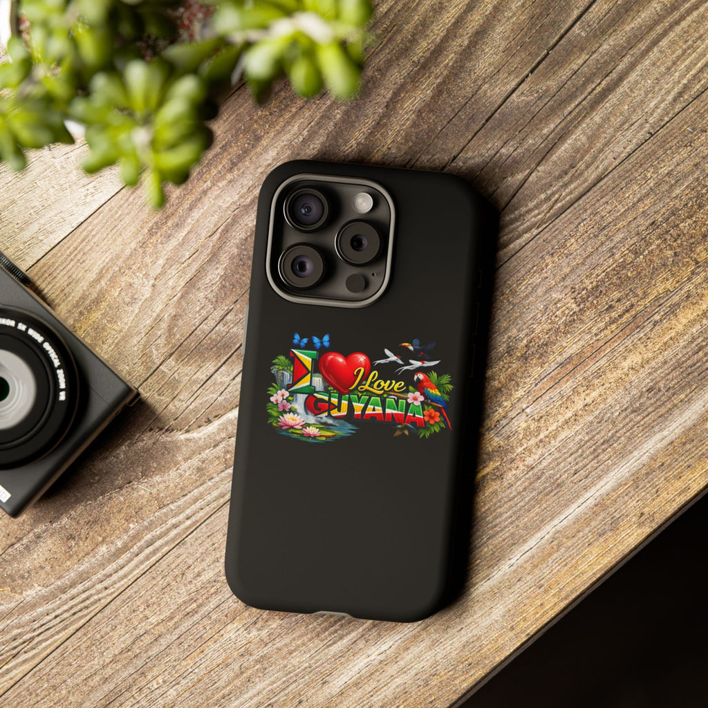 Phone case I Love Guyana Phone Case — Tough Protective Tropical Flag Design