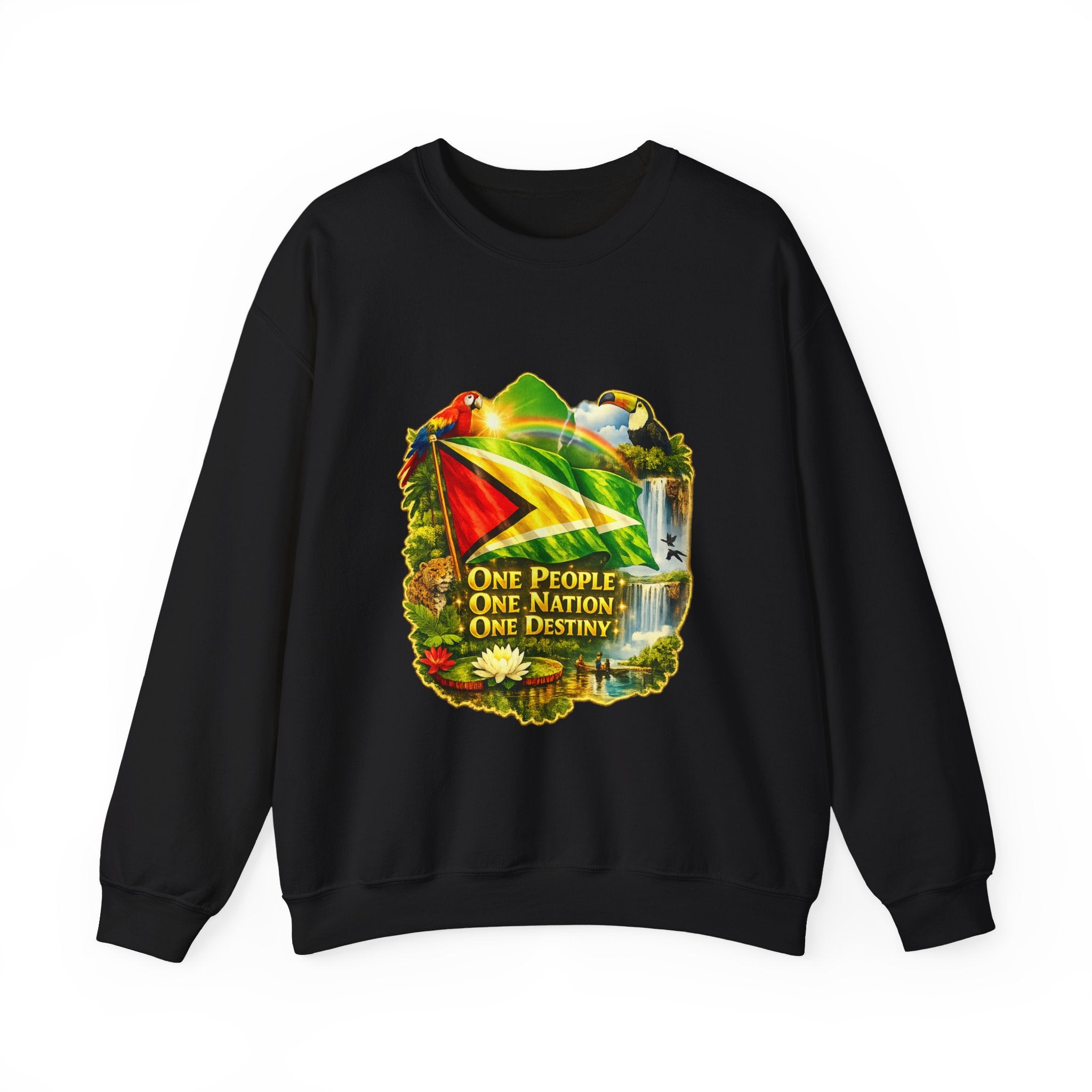 Guyana Flag & Wildlife Sweatshirt — "One People, One Nation, One Destiny" Crewneck