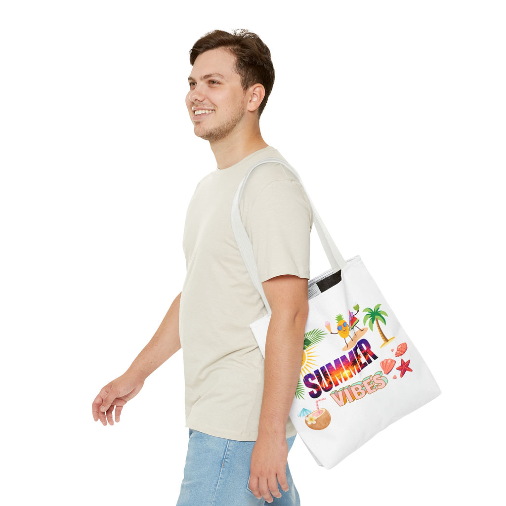 Summer Vibes Tote Bag — Pink Beach Holiday Grocery & Pool Tote