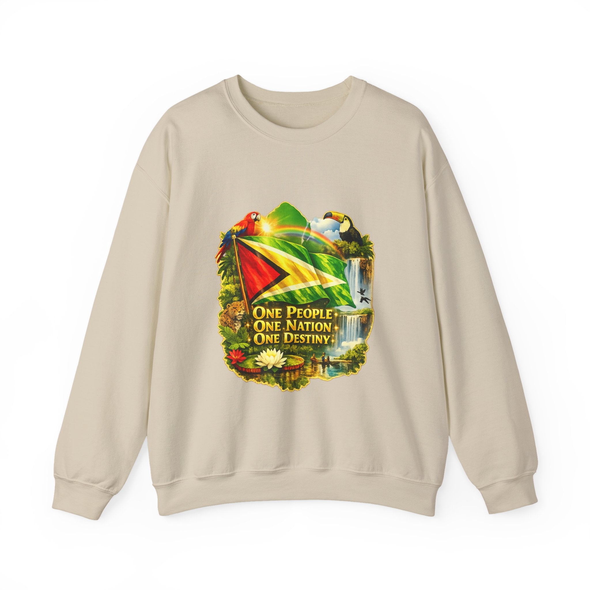 Guyana Flag & Wildlife Sweatshirt — "One People, One Nation, One Destiny" Crewneck