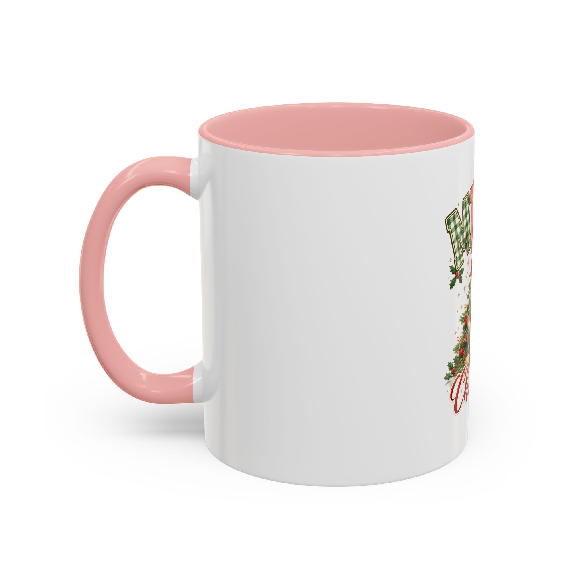 Merry Christmas Accent Coffee Mug – Festive Holiday Tree & Bow (11/15oz)