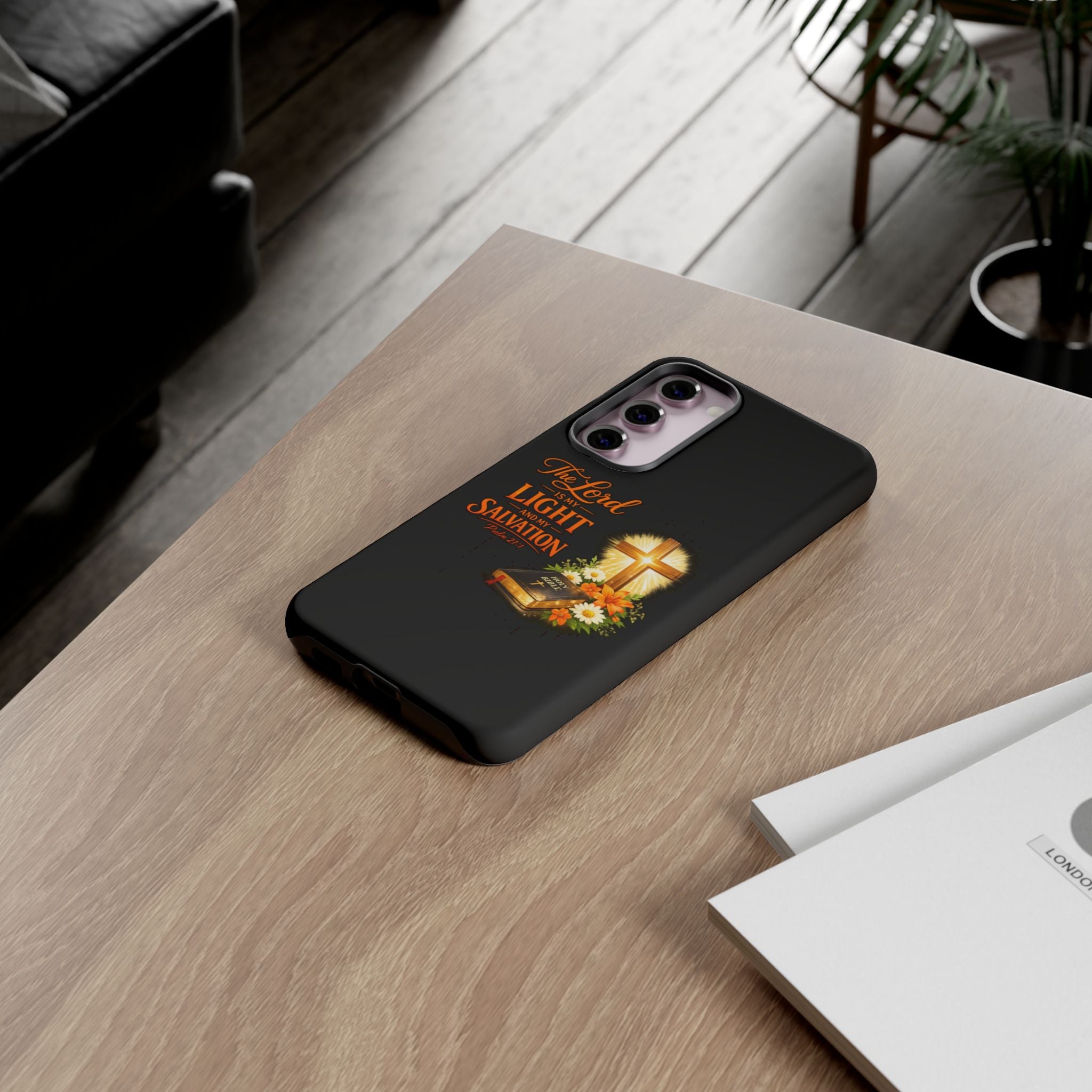 Christian Phone Case — "The Lord Is My Light and My Salvation" Bible Verse Design