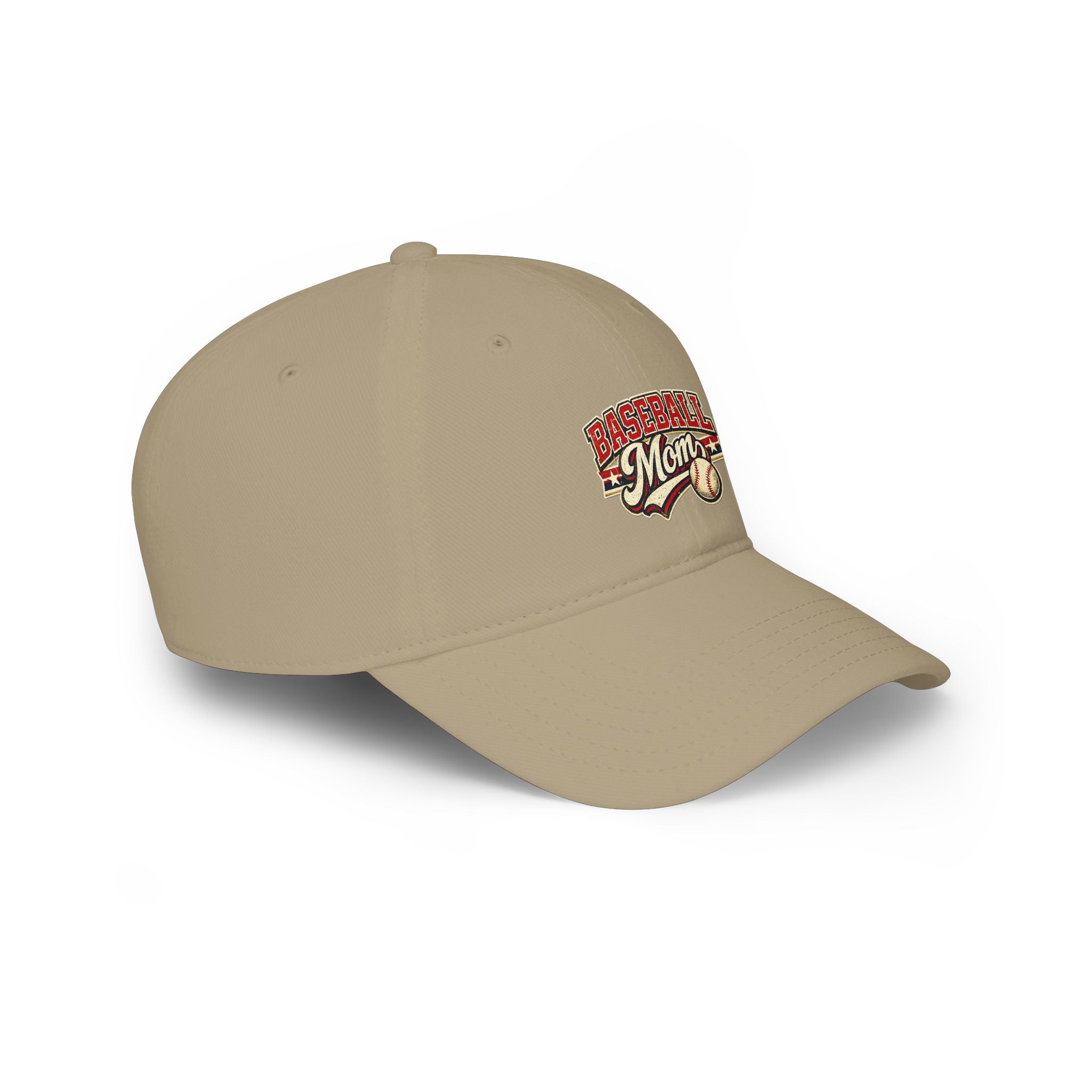 Baseball Mom hat – Low Profile Red Baseball Hat with 'Baseball Mom' Retro Logo