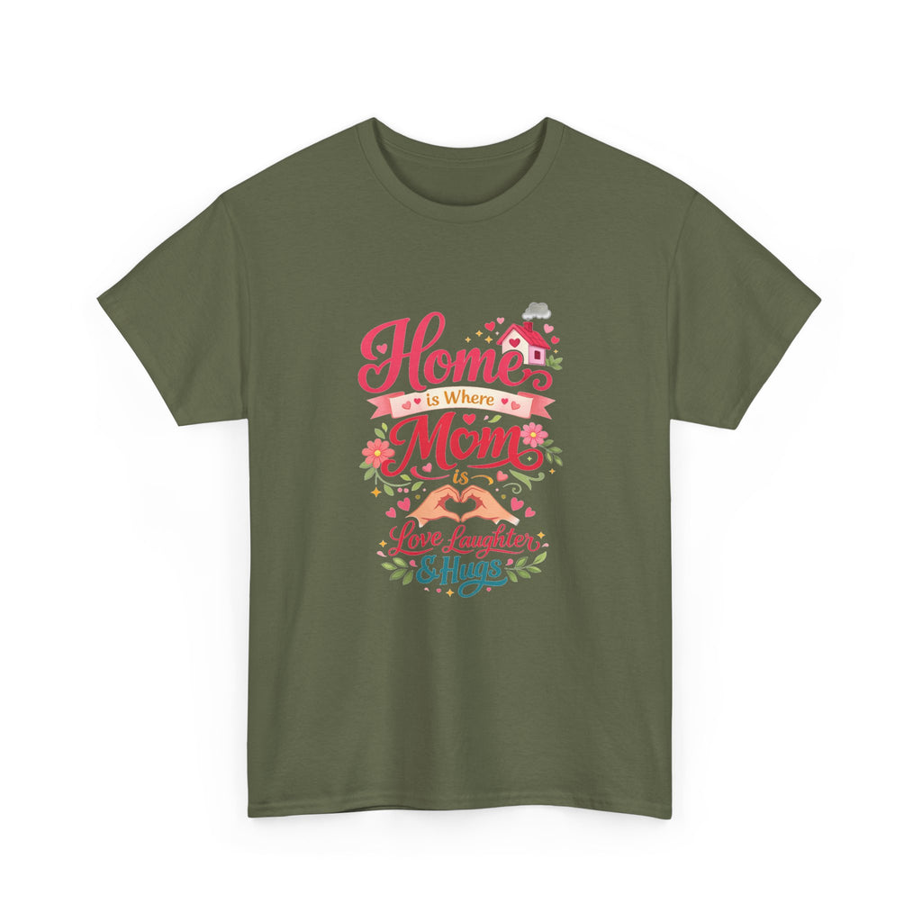 Mom Home T‑Shirt — “Home Is Where Mom Is” Floral Mother’s Day Tee