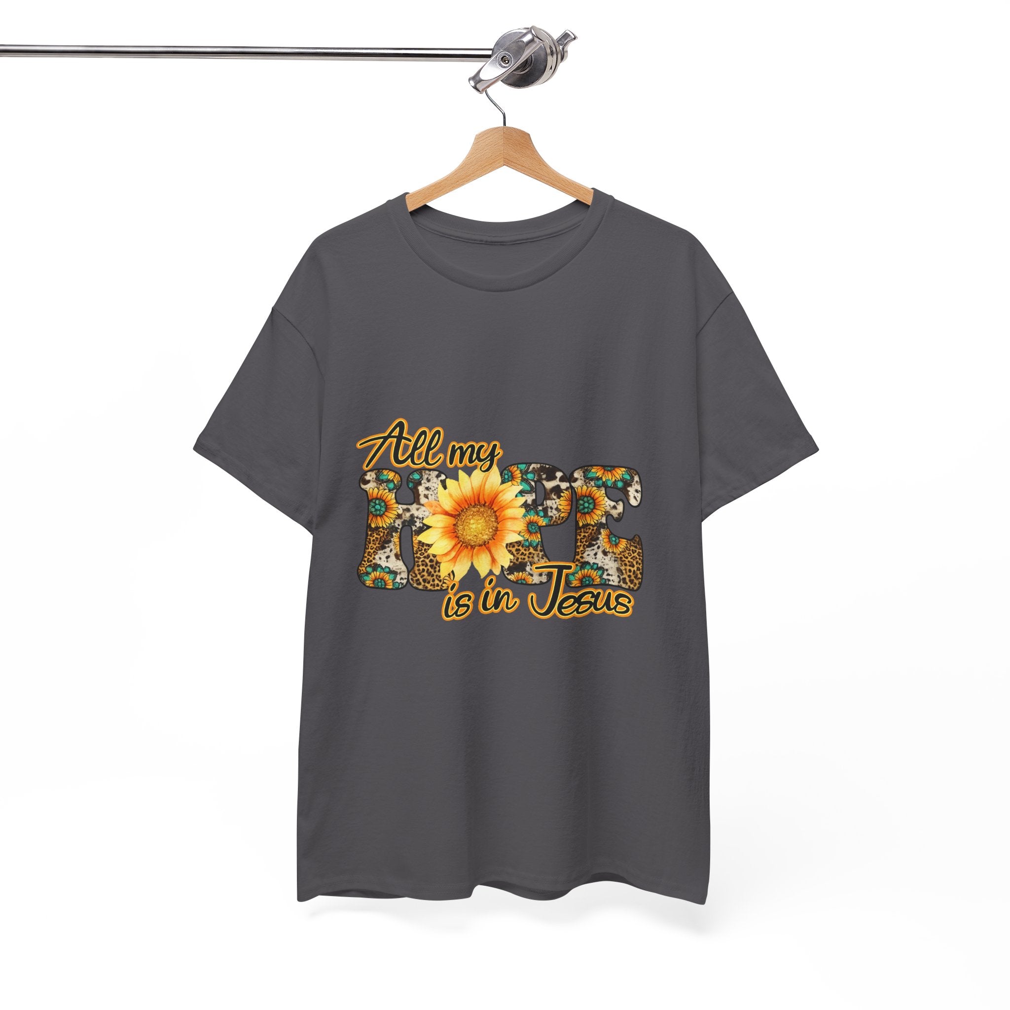 Faith Sunflower Tee - "All My Hope Is in Jesus" Christian T-Shirt