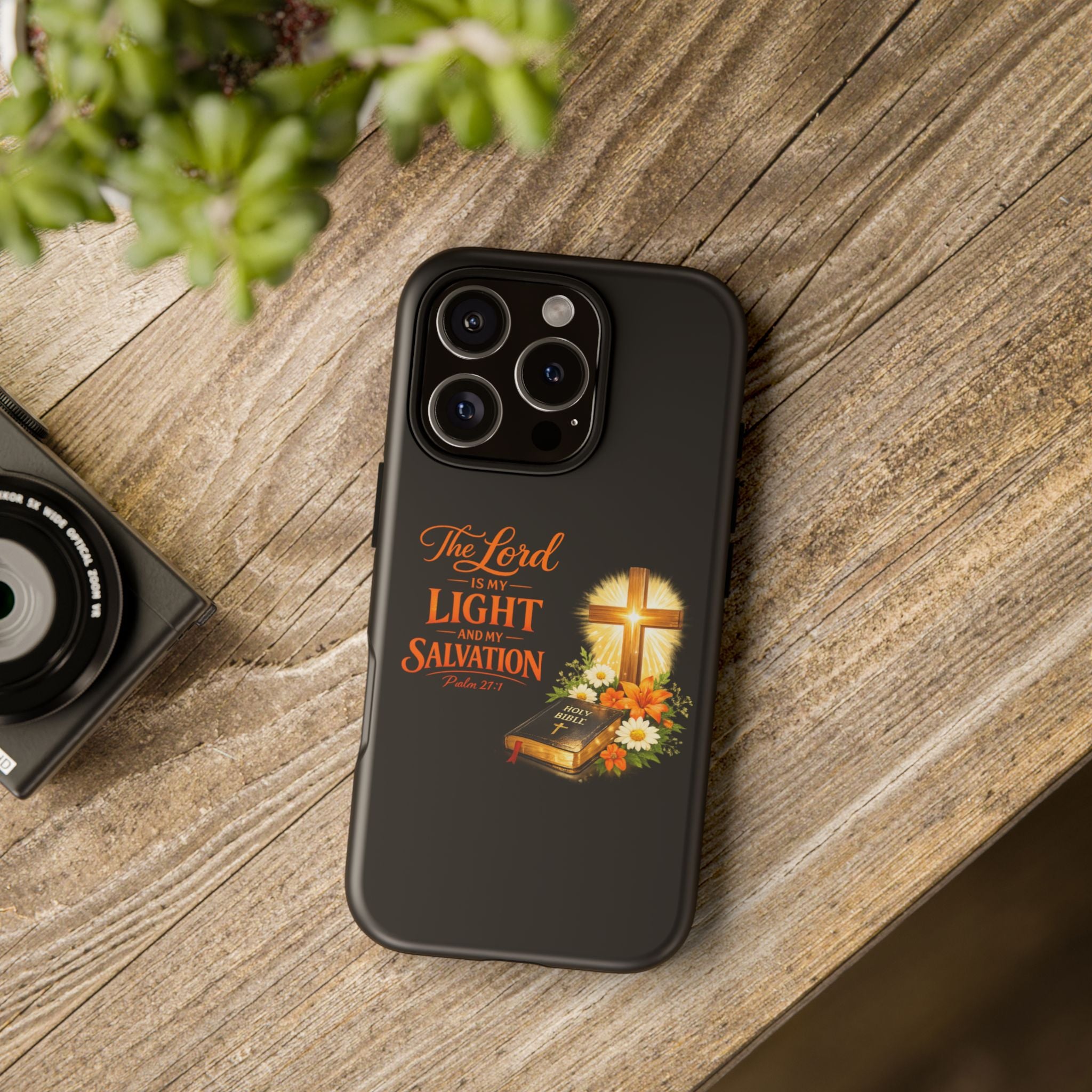 Christian Phone Case — "The Lord Is My Light and My Salvation" Bible Verse Design