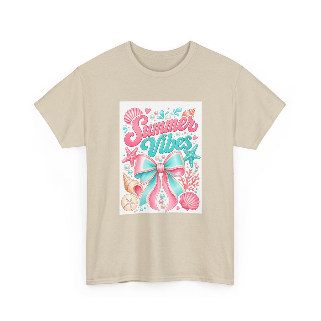 Summer Vibes T-Shirt — Pastel Mermaid Bow Beach Graphic Tee