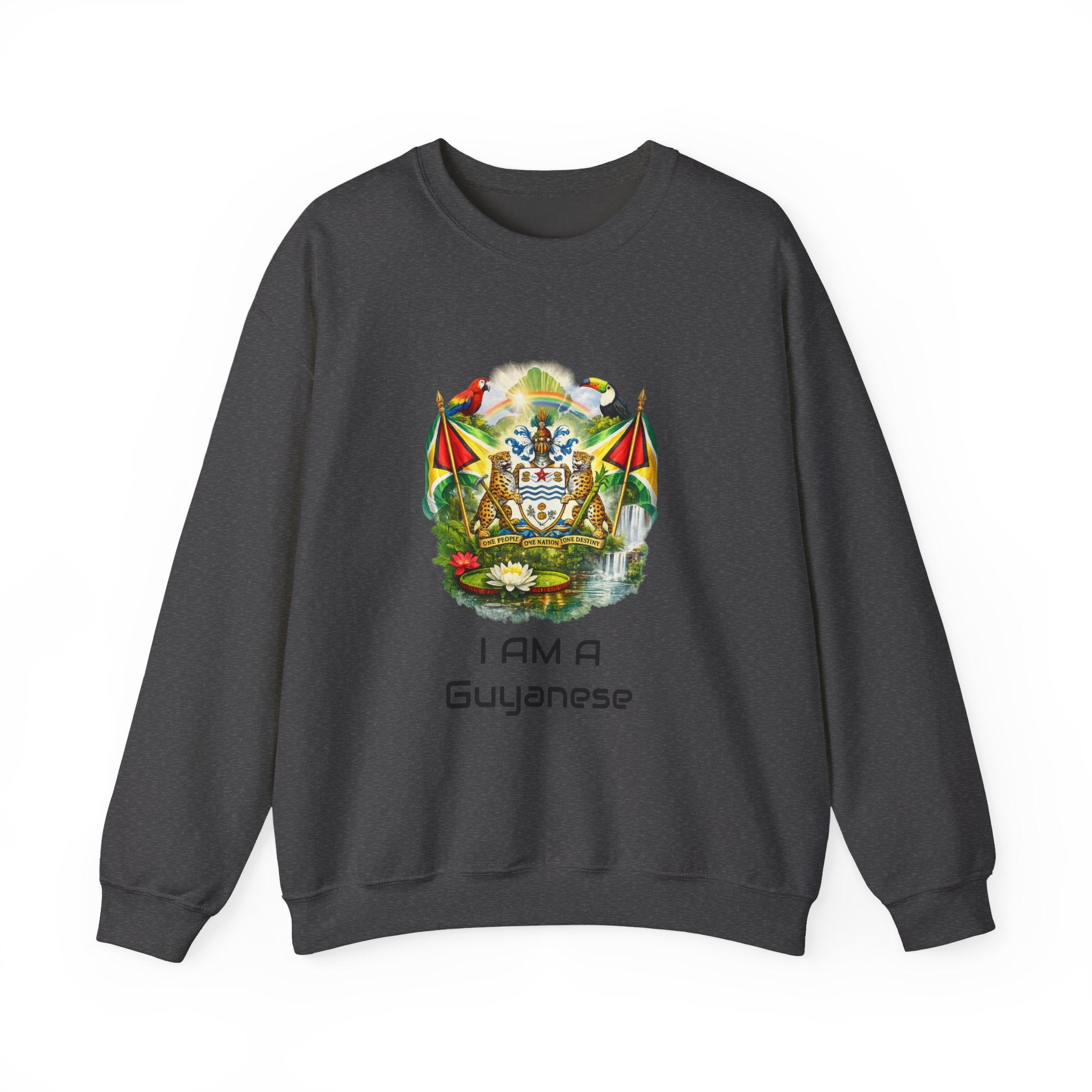 Guyana Flag Crewneck Sweatshirt — "One People One Nation One Destiny" Tropical Pride