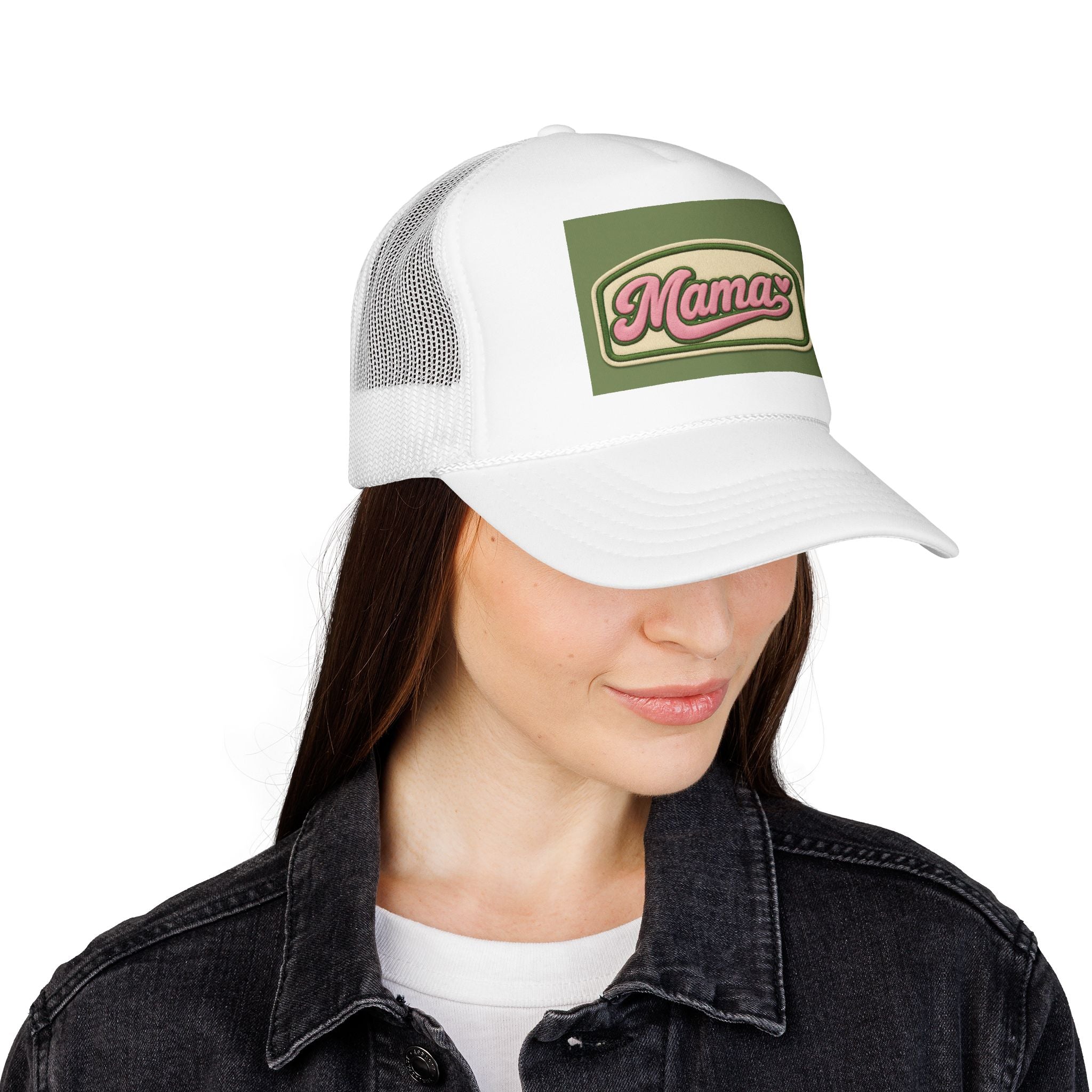 Mama  Hat — Vintage Script Foam Cap for Moms