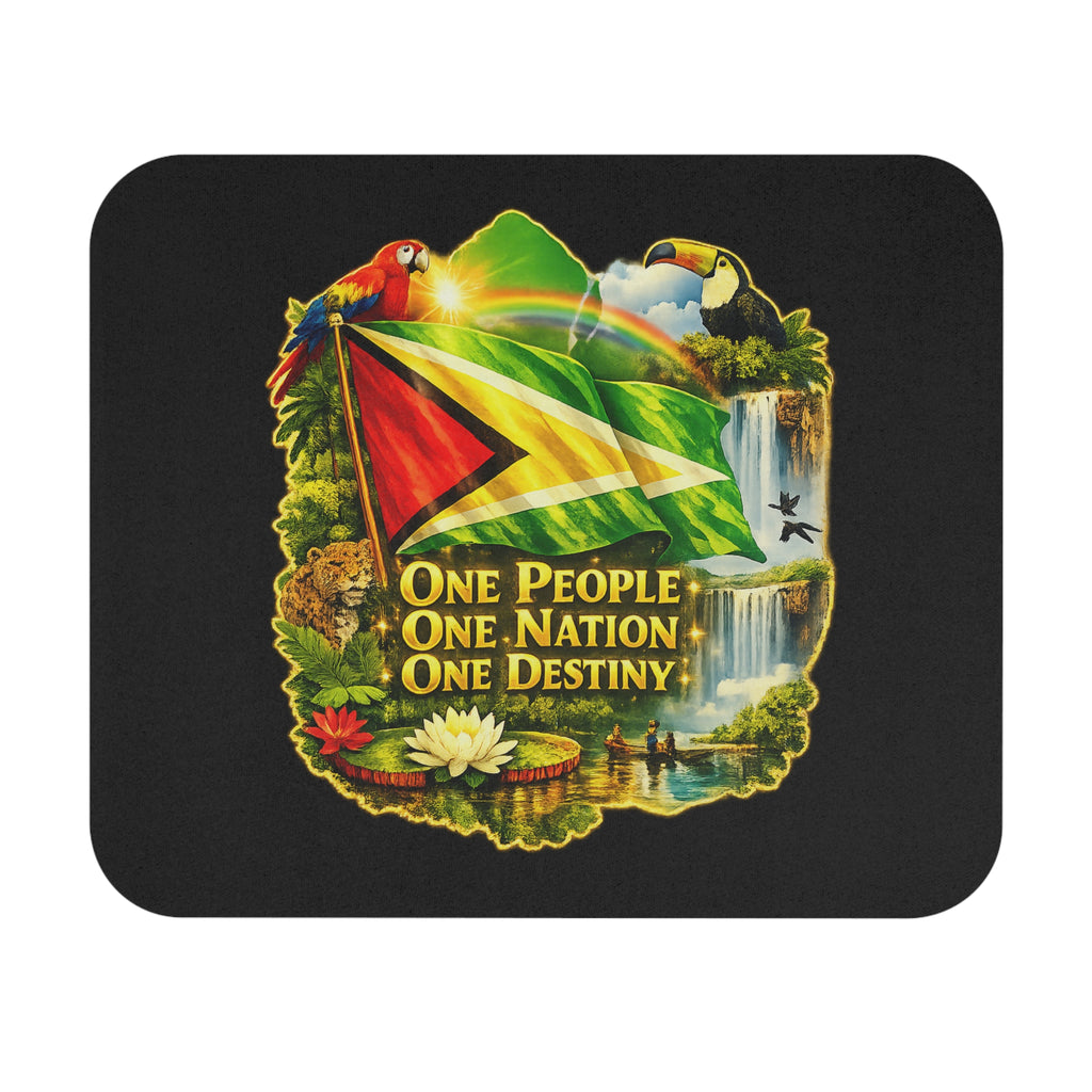 Mouse Pad — "One People, One Nation,One Destiny" Patriotic Desk Mat Guyana Flag