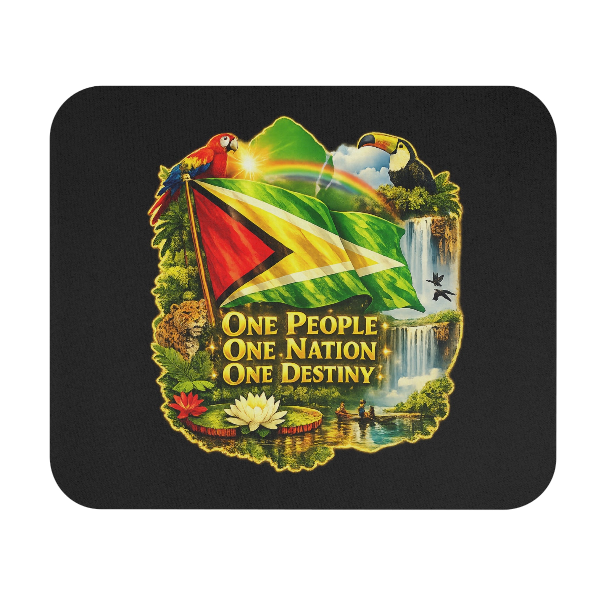 Mouse Pad — "One People, One Nation,One Destiny" Patriotic Desk Mat Guyana Flag