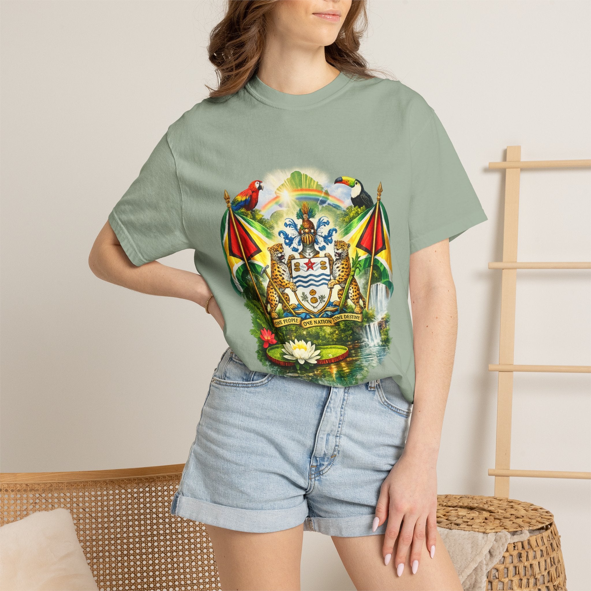 Guyana Coat of Arms T-Shirt  Men’s / Unisex T- Shirts — Guyanese National Emblem Tee